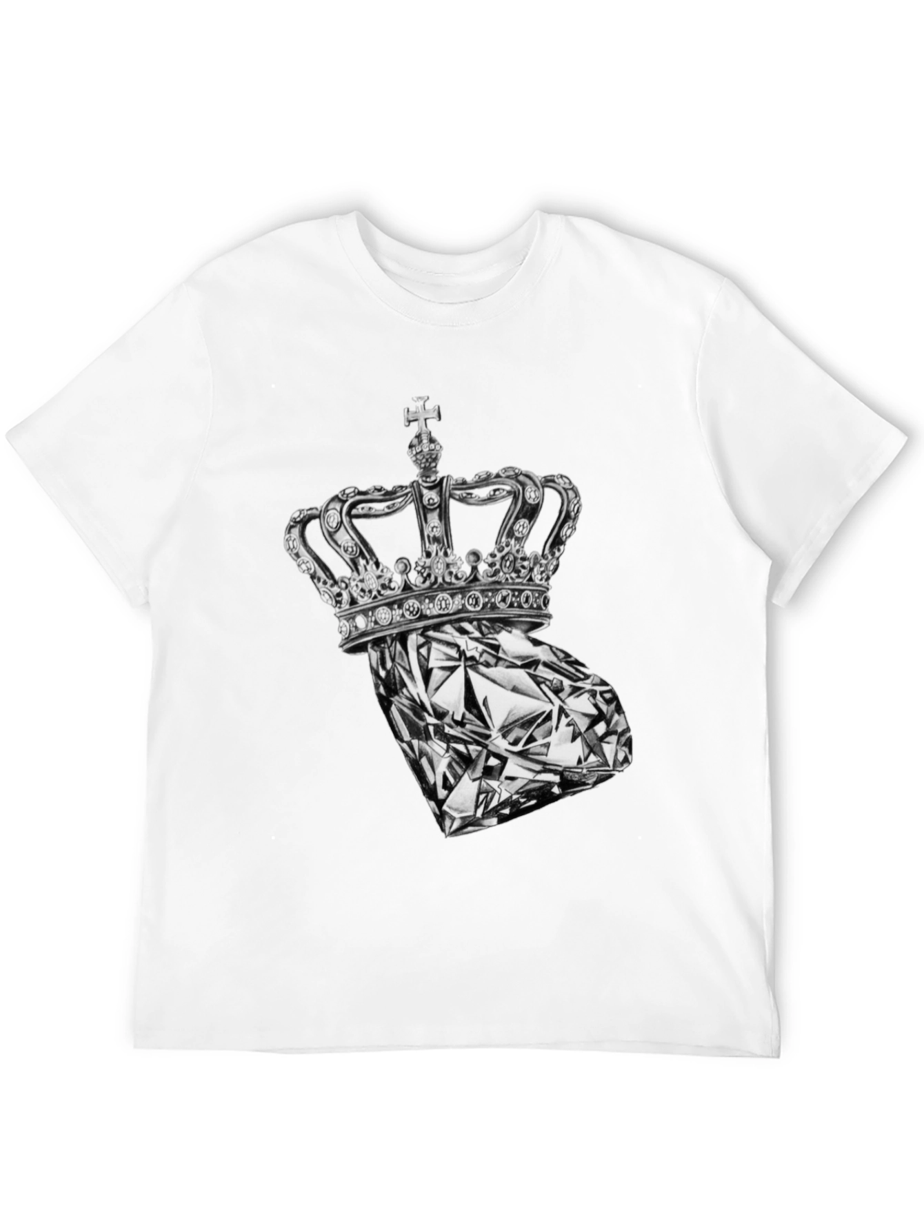 Crown Diamond Graphic Tee - Stylish Black T-Shirt