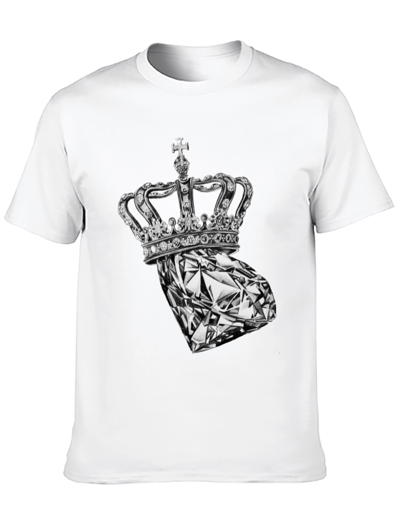 Crown Diamond Graphic Tee - Stylish Black T-Shirt