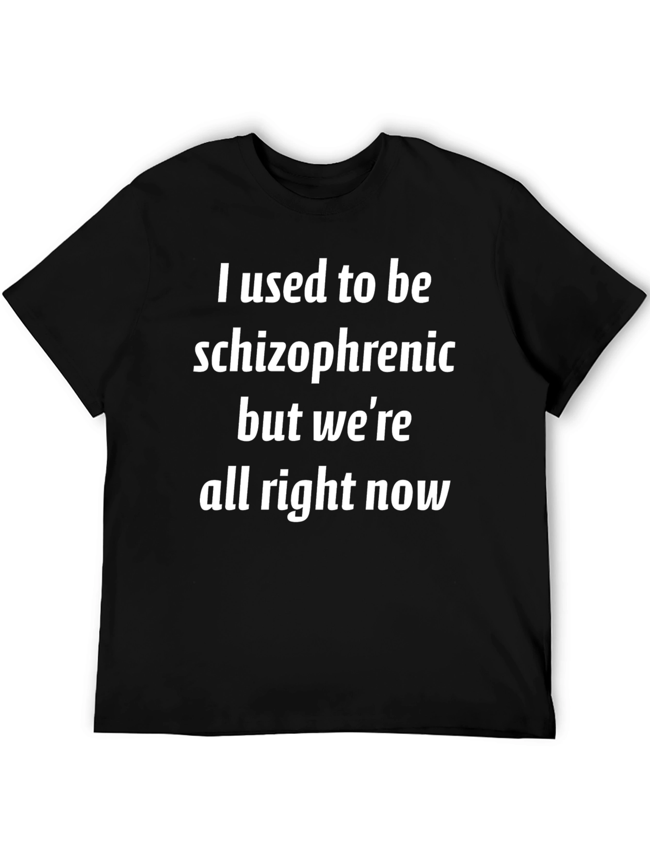 Humorous Schizophrenia T-Shirt: Were All Right Now!