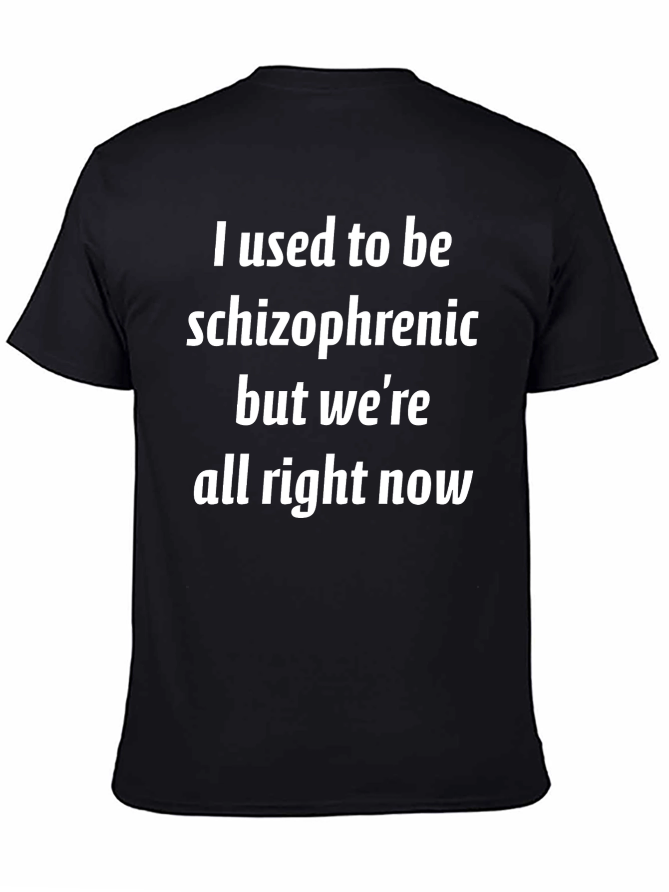 Humorous Schizophrenia T-Shirt: Were All Right Now!