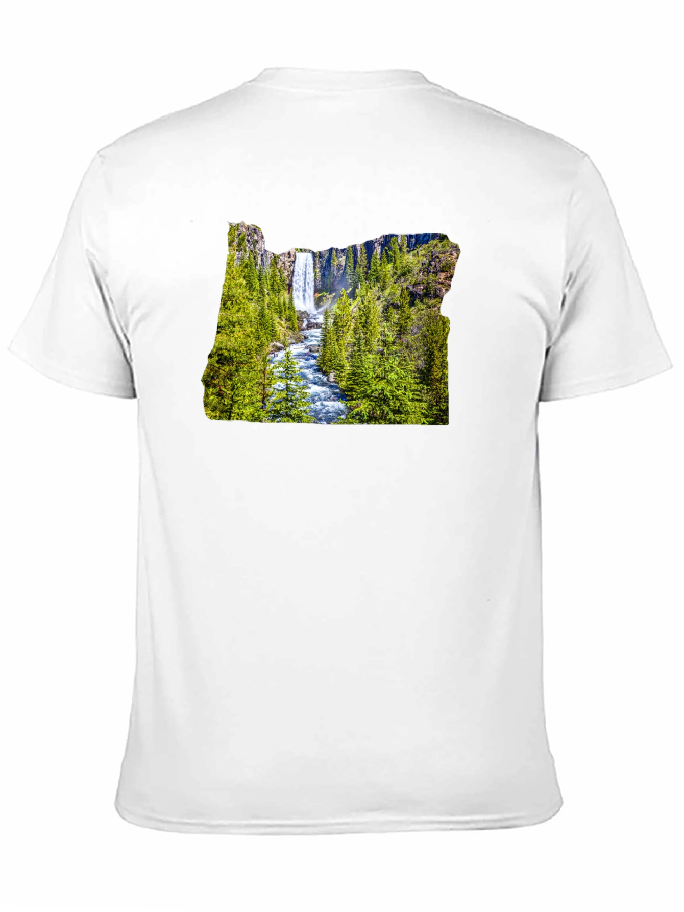 Oregon Waterfall Graphic Tee - Black Casual Shirt