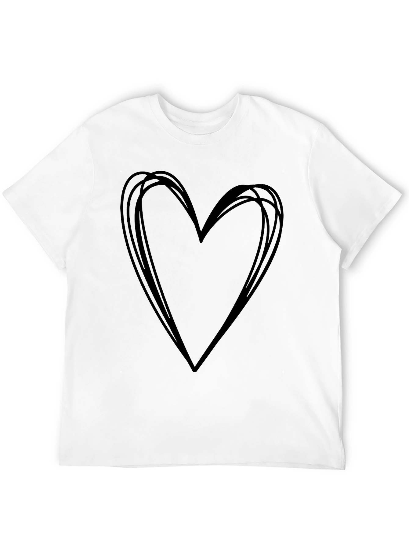 Heart Scribble Graphic Tee - Stylish Casual Top