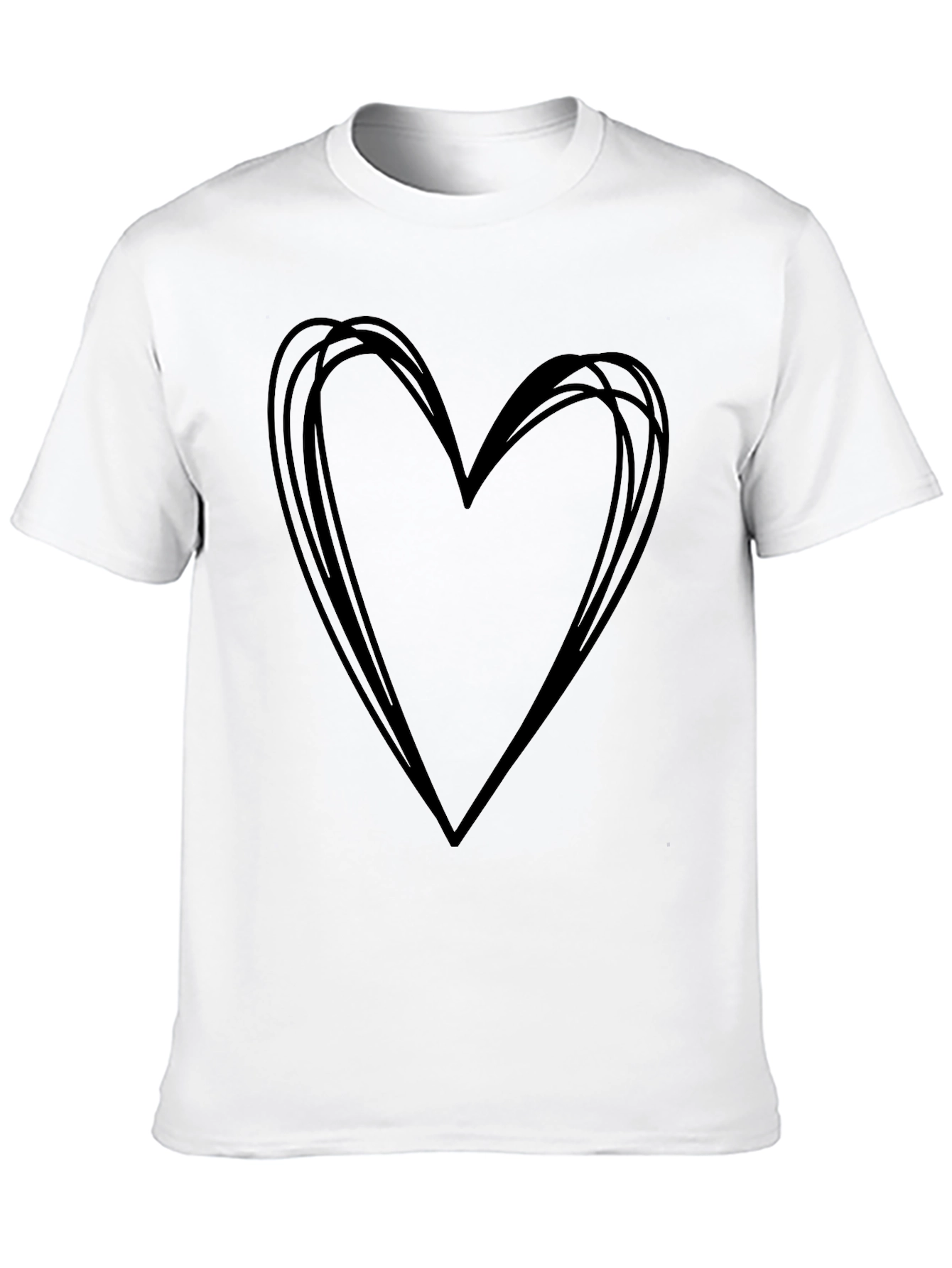 Heart Scribble Graphic Tee - Stylish Casual Top