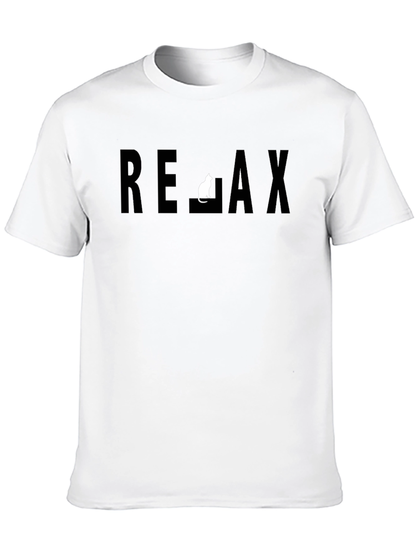 Relax Cat Graphic Black T-Shirt