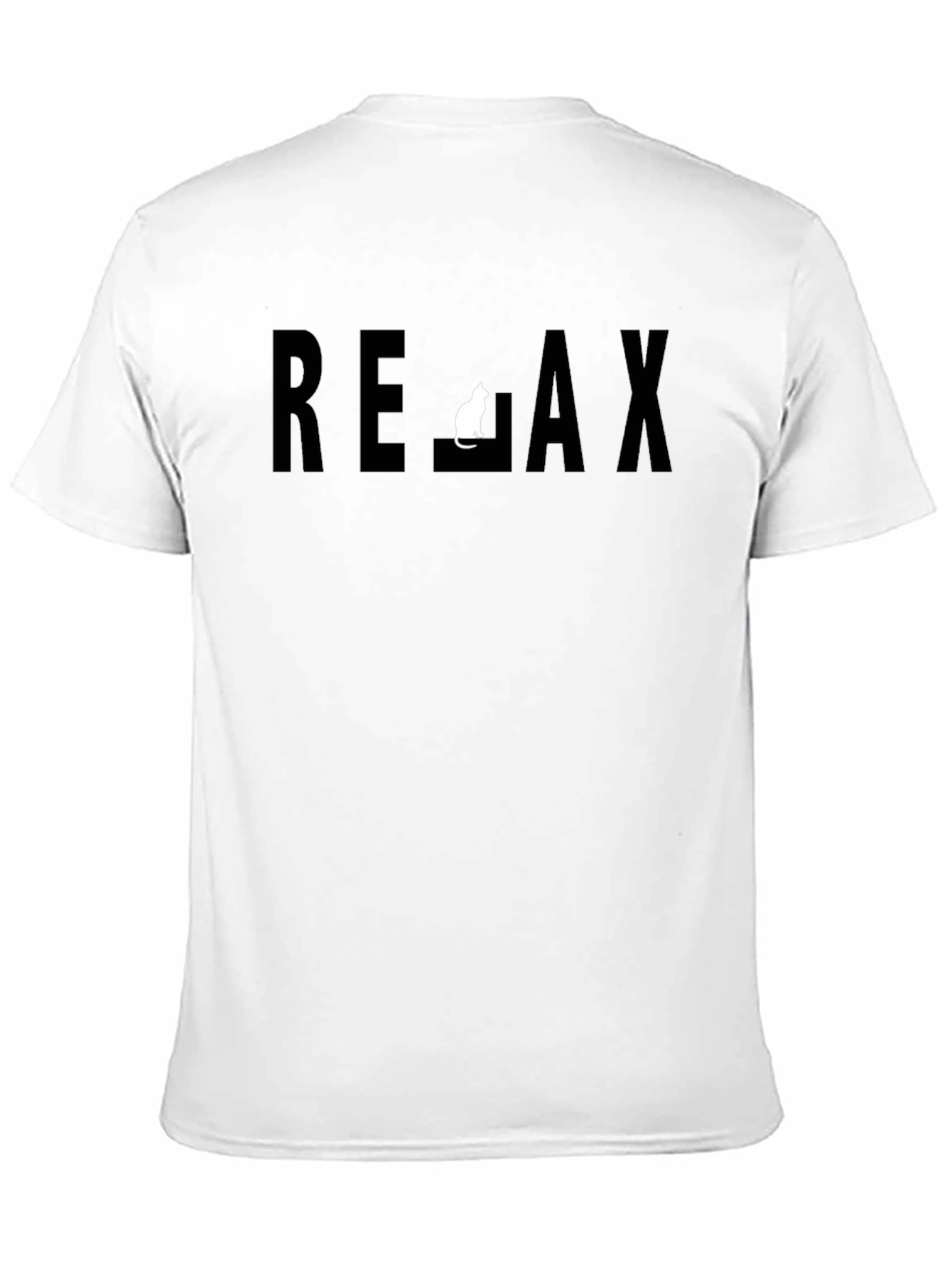 Relax Cat Graphic Black T-Shirt