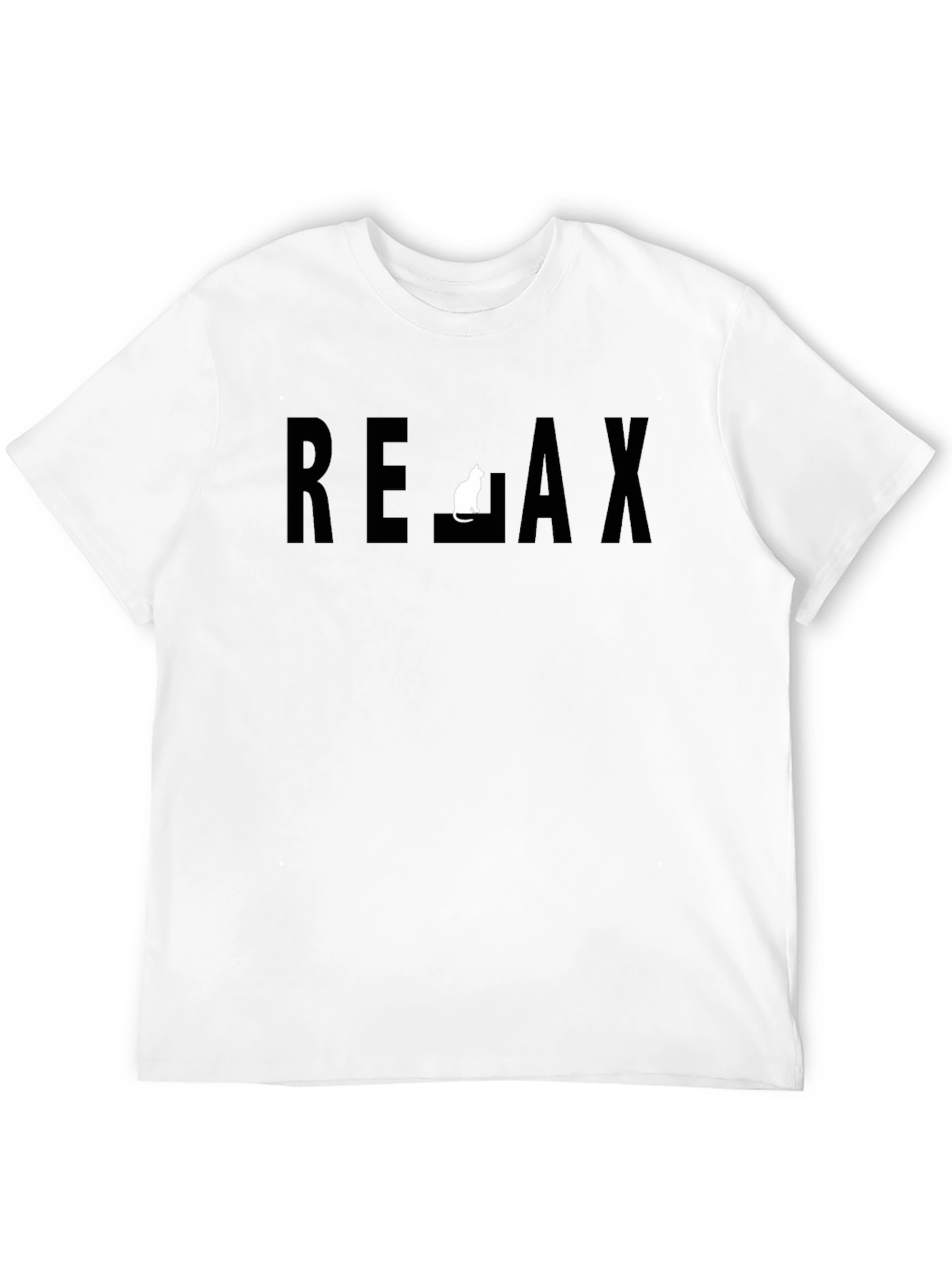 Relax Cat Graphic Black T-Shirt