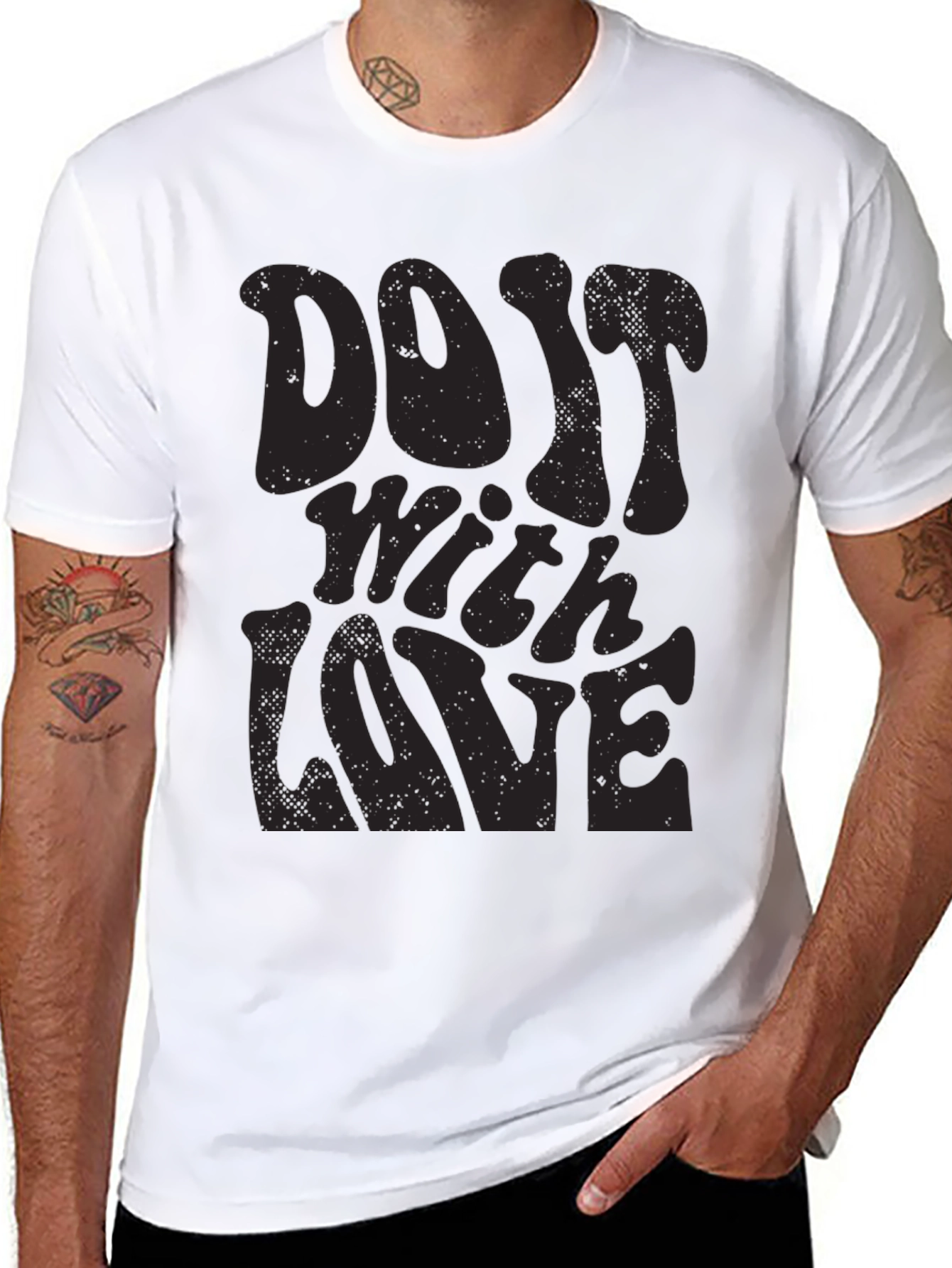 Do It With Love Black Graphic Tee