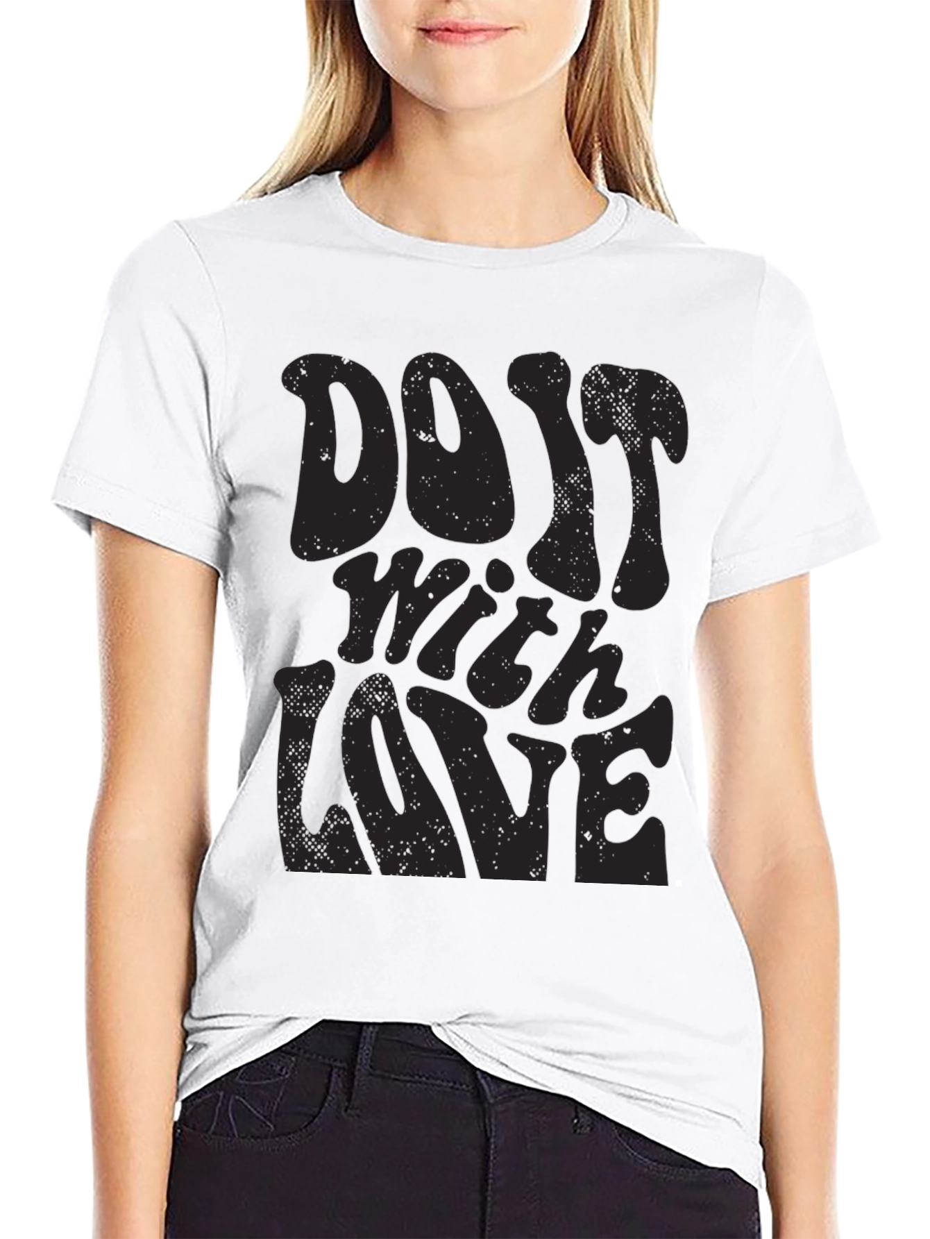 Do It With Love Black Graphic Tee