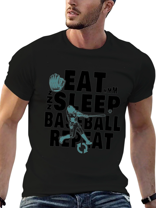 Eat Sleep Baseball Repeat Graphic Tee