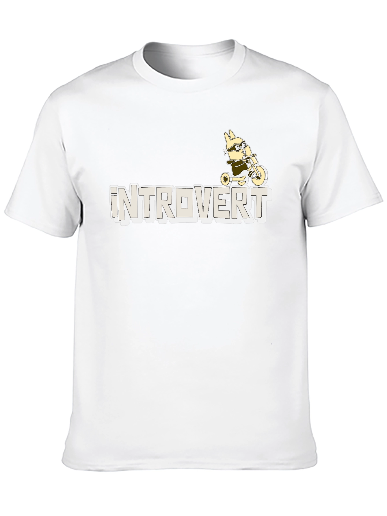 Introvert T-Shirt - Bunny on Tricycle Graphic Tee