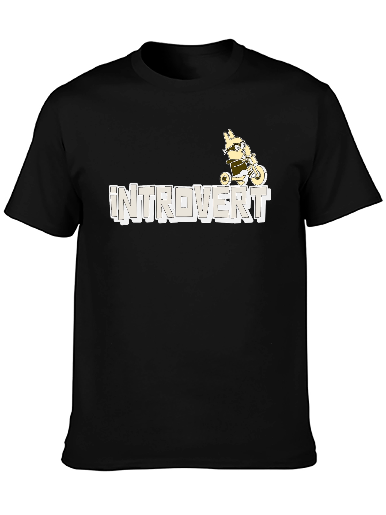 Introvert T-Shirt - Bunny on Tricycle Graphic Tee