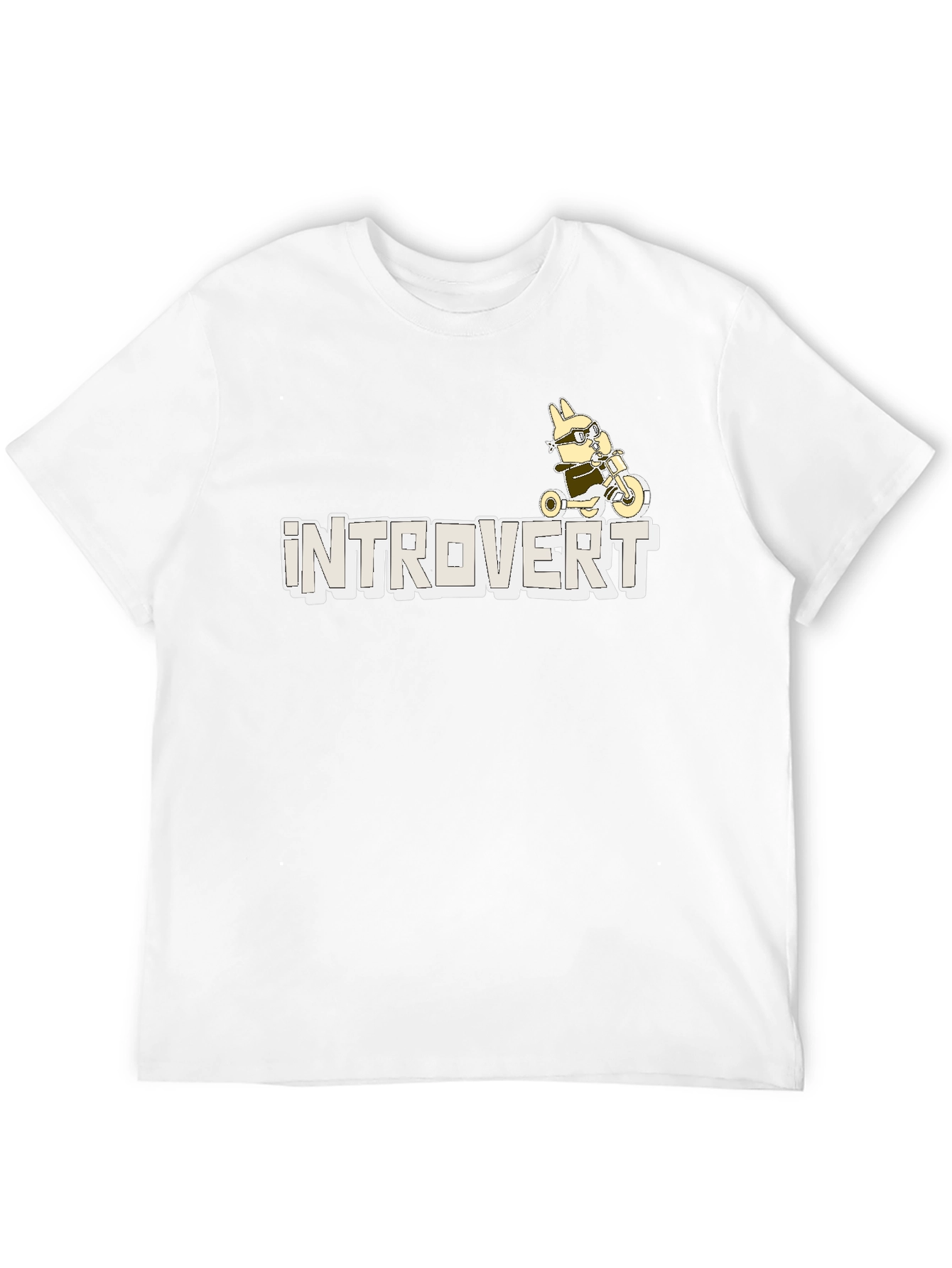 Introvert T-Shirt - Bunny on Tricycle Graphic Tee