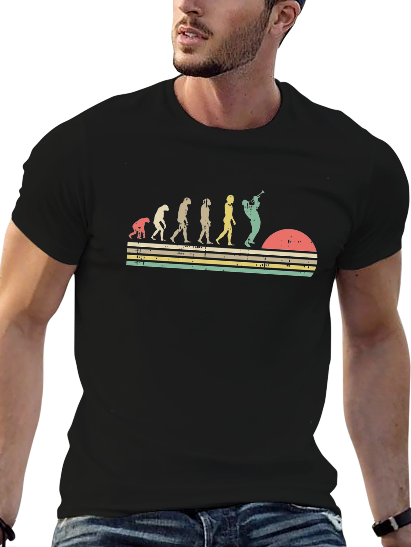 Evolution of Trumpet Player T-Shirt
