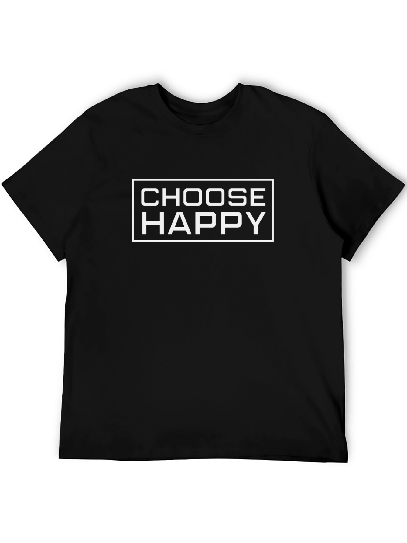 Choose Happy Graphic Tee - Black Cotton T-Shirt