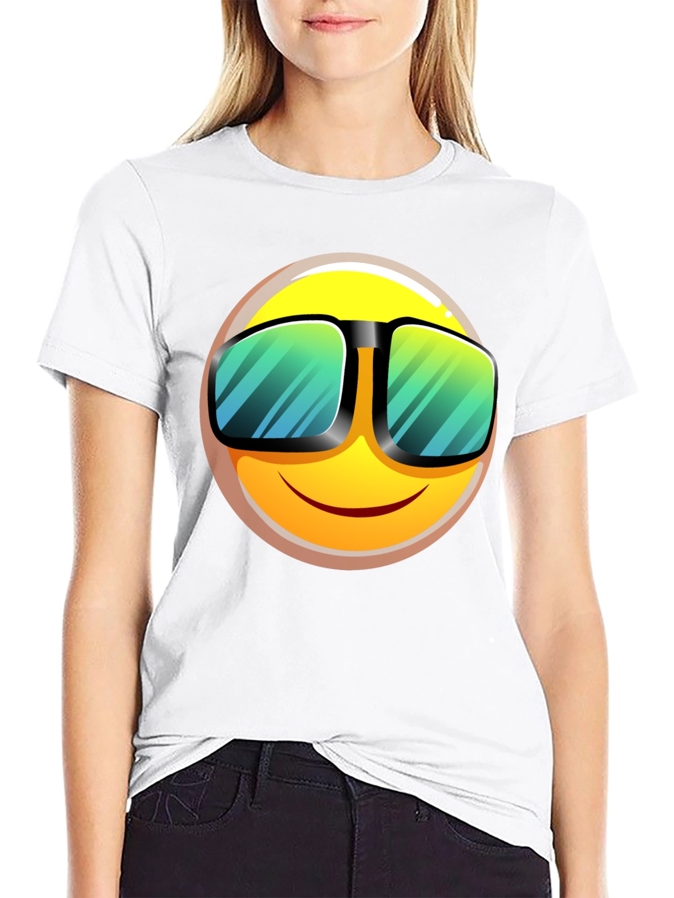 Cool Emoji Graphic T-Shirt - Black