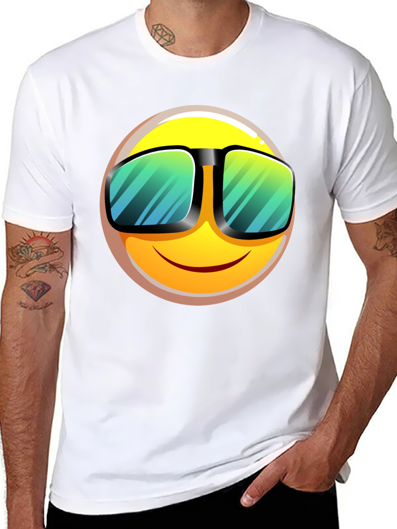 Cool Emoji Graphic T-Shirt - Black
