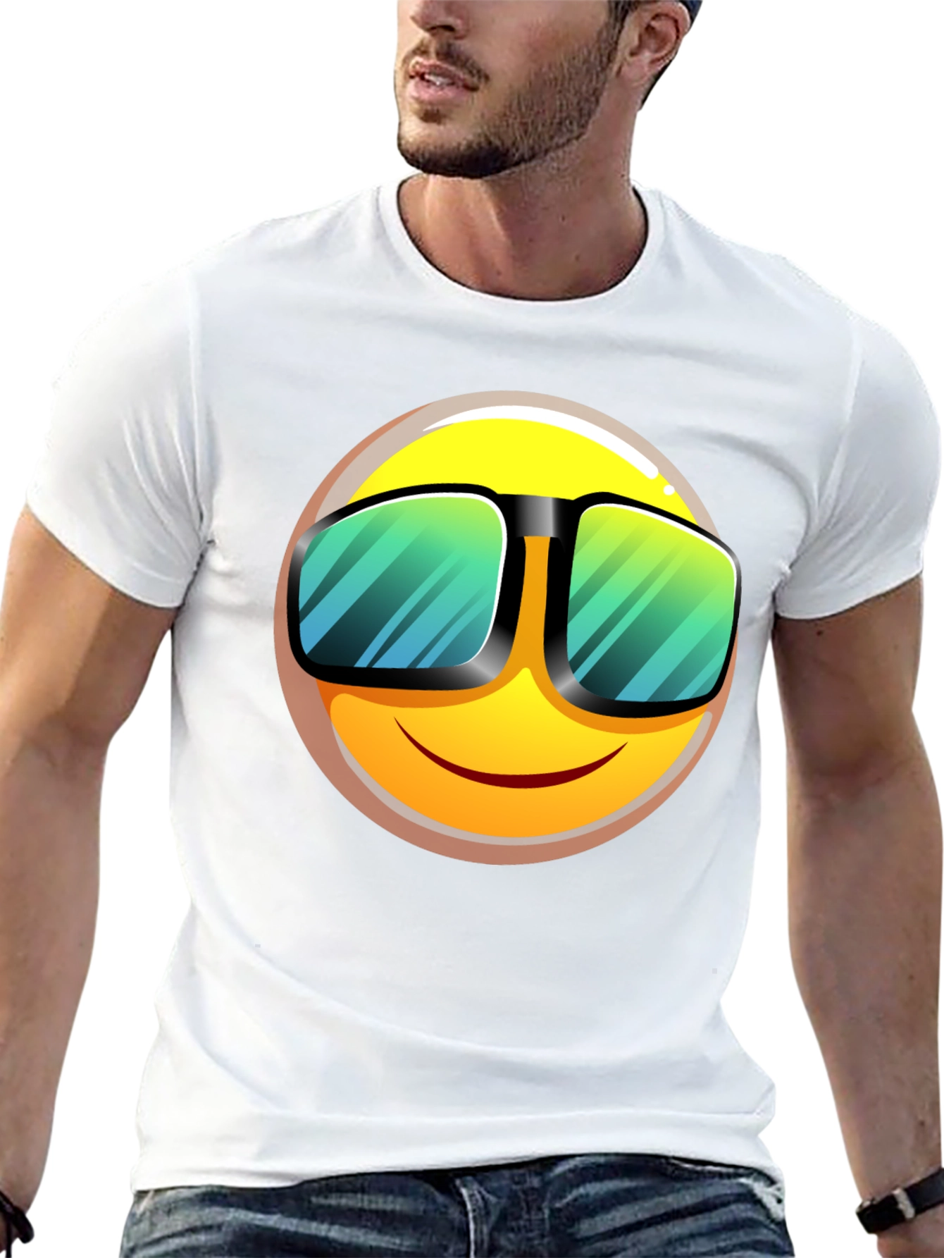Cool Emoji Graphic T-Shirt - Black