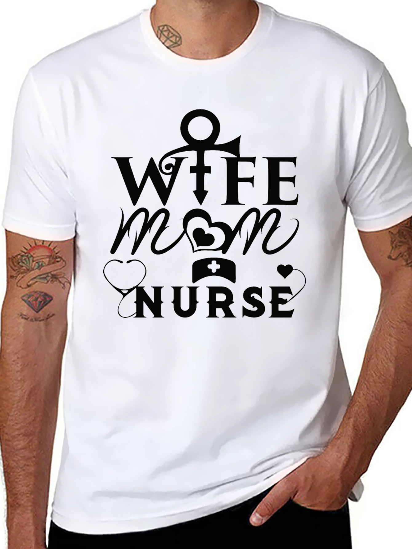 Wife Mom Nurse Graphic T-Shirt