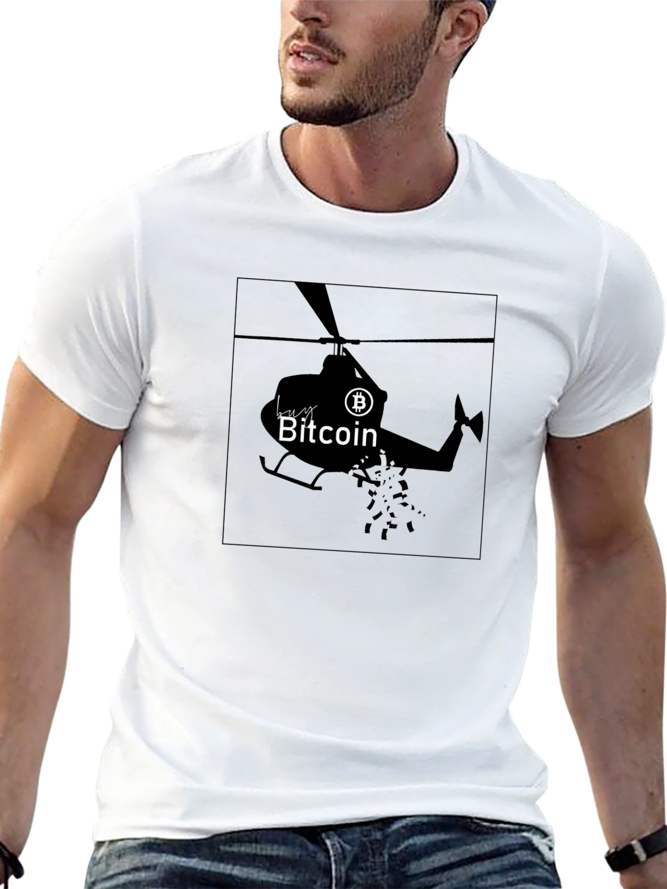 Bitcoin Helicopter T-Shirt - Crypto HODL Tee