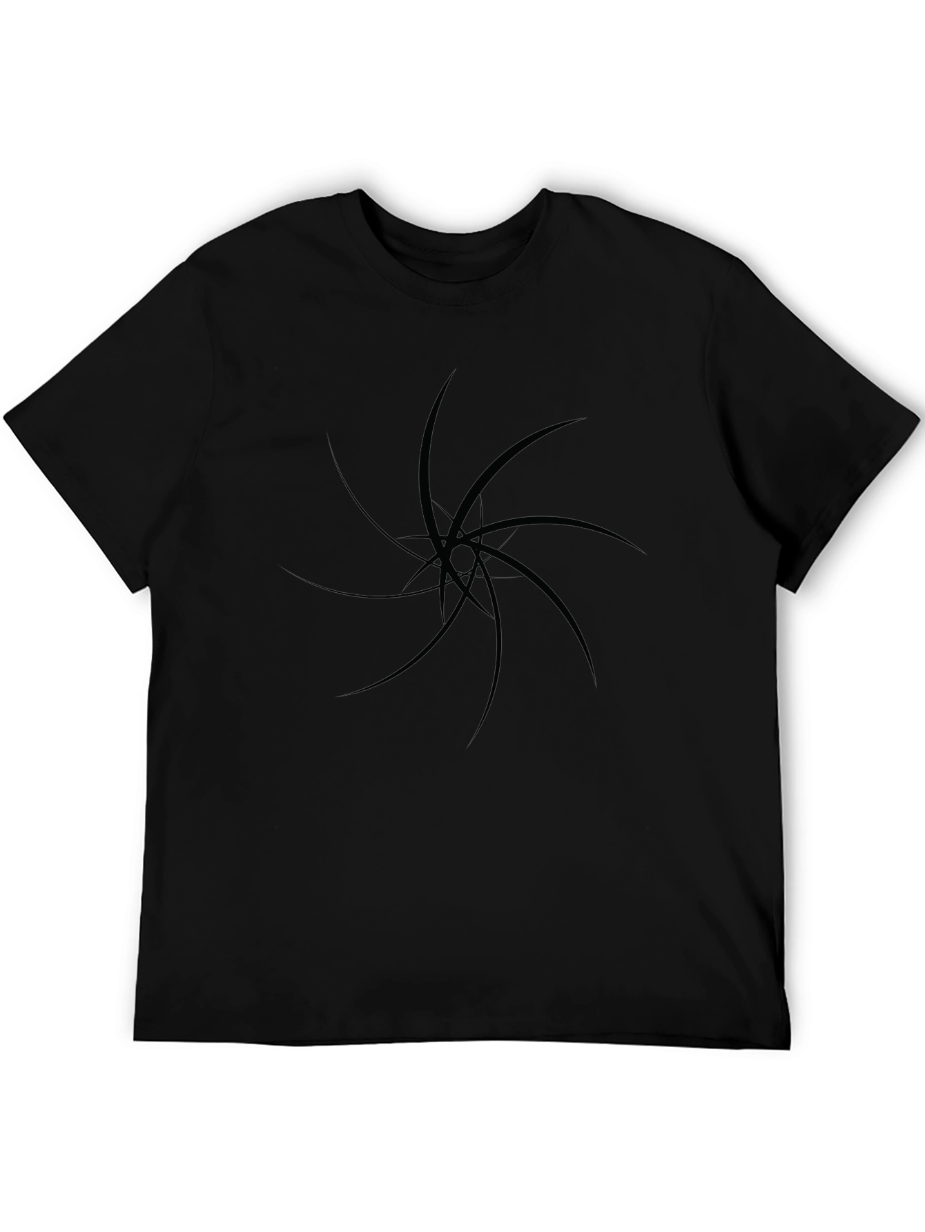 Mens Black Graphic Tee - Abstract Design