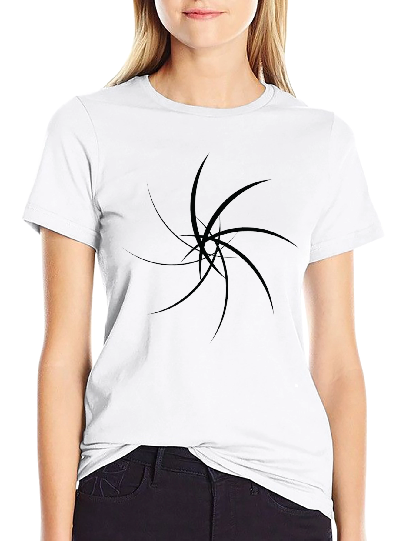 Mens Black Graphic Tee - Abstract Design