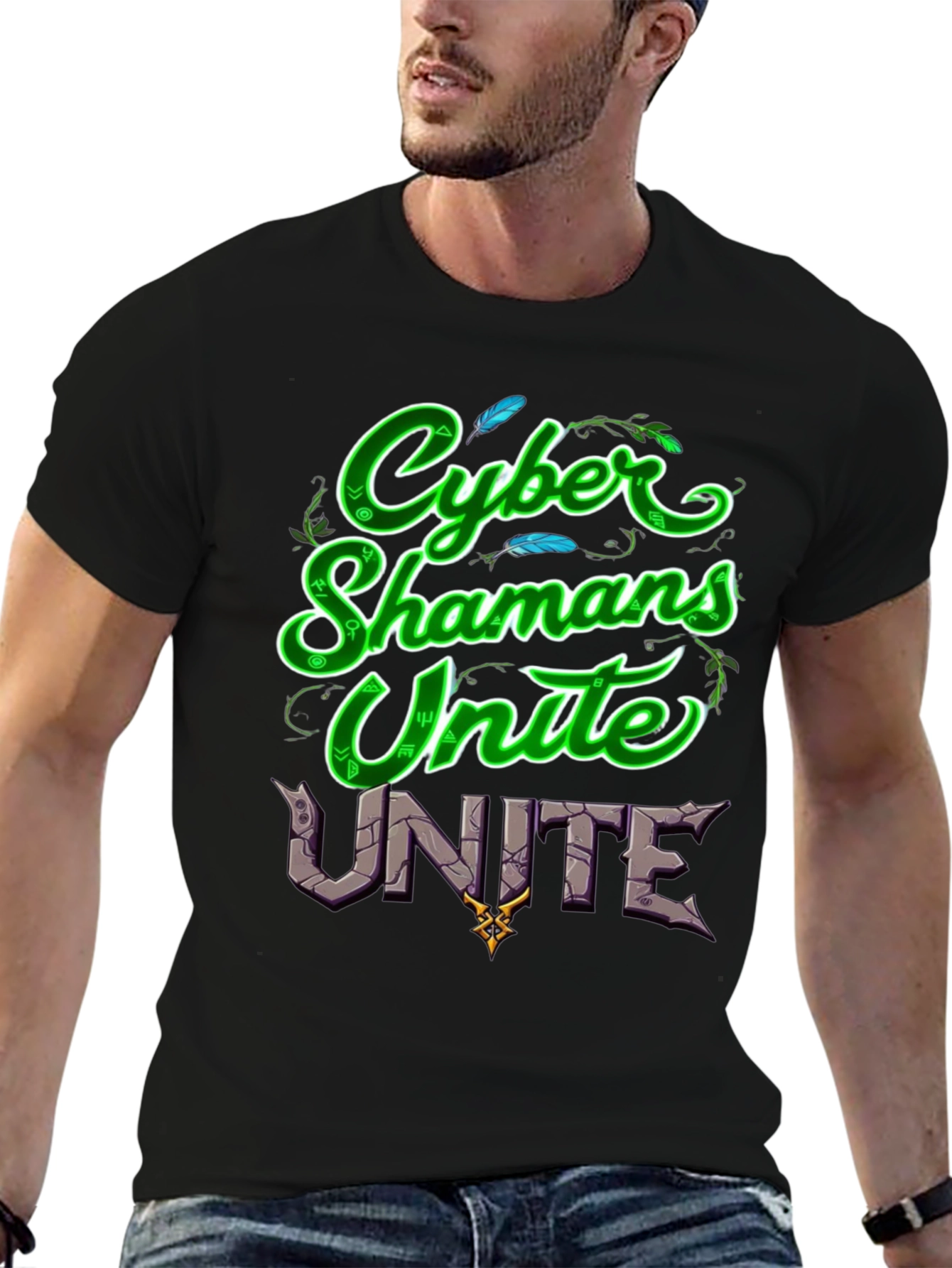 Cyber Shamans Unite Graphic T-Shirt