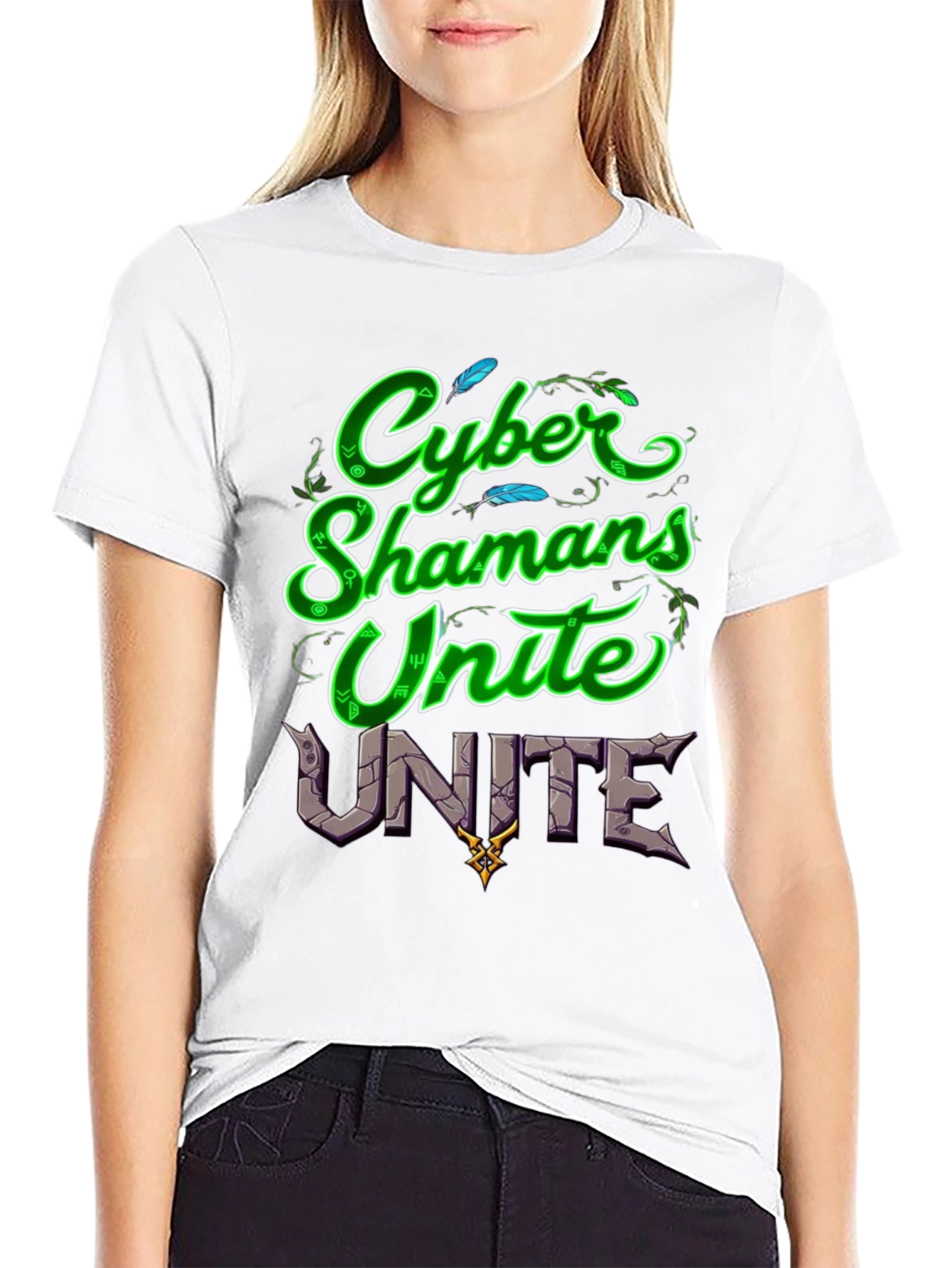 Cyber Shamans Unite Graphic T-Shirt