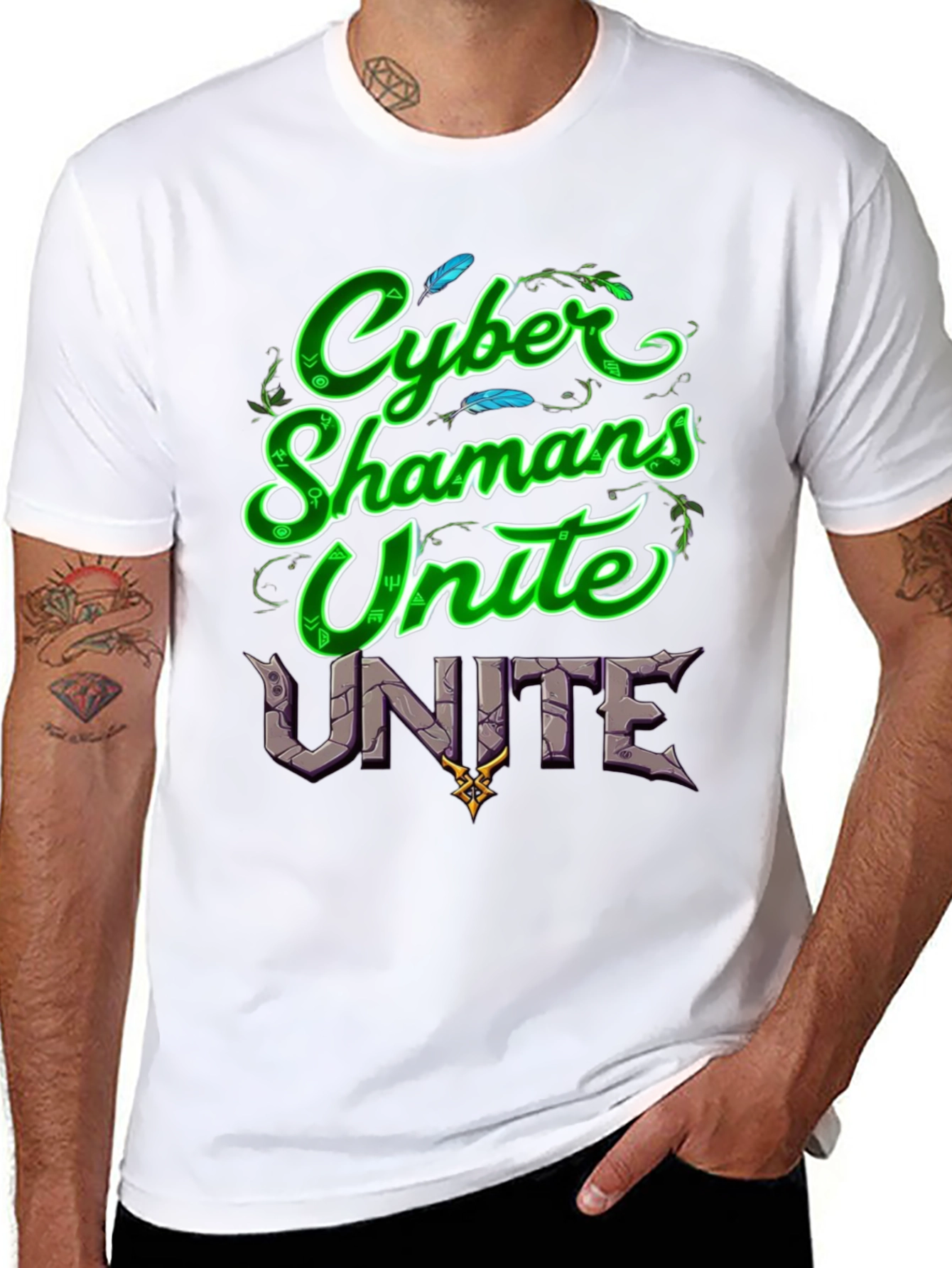 Cyber Shamans Unite Graphic T-Shirt