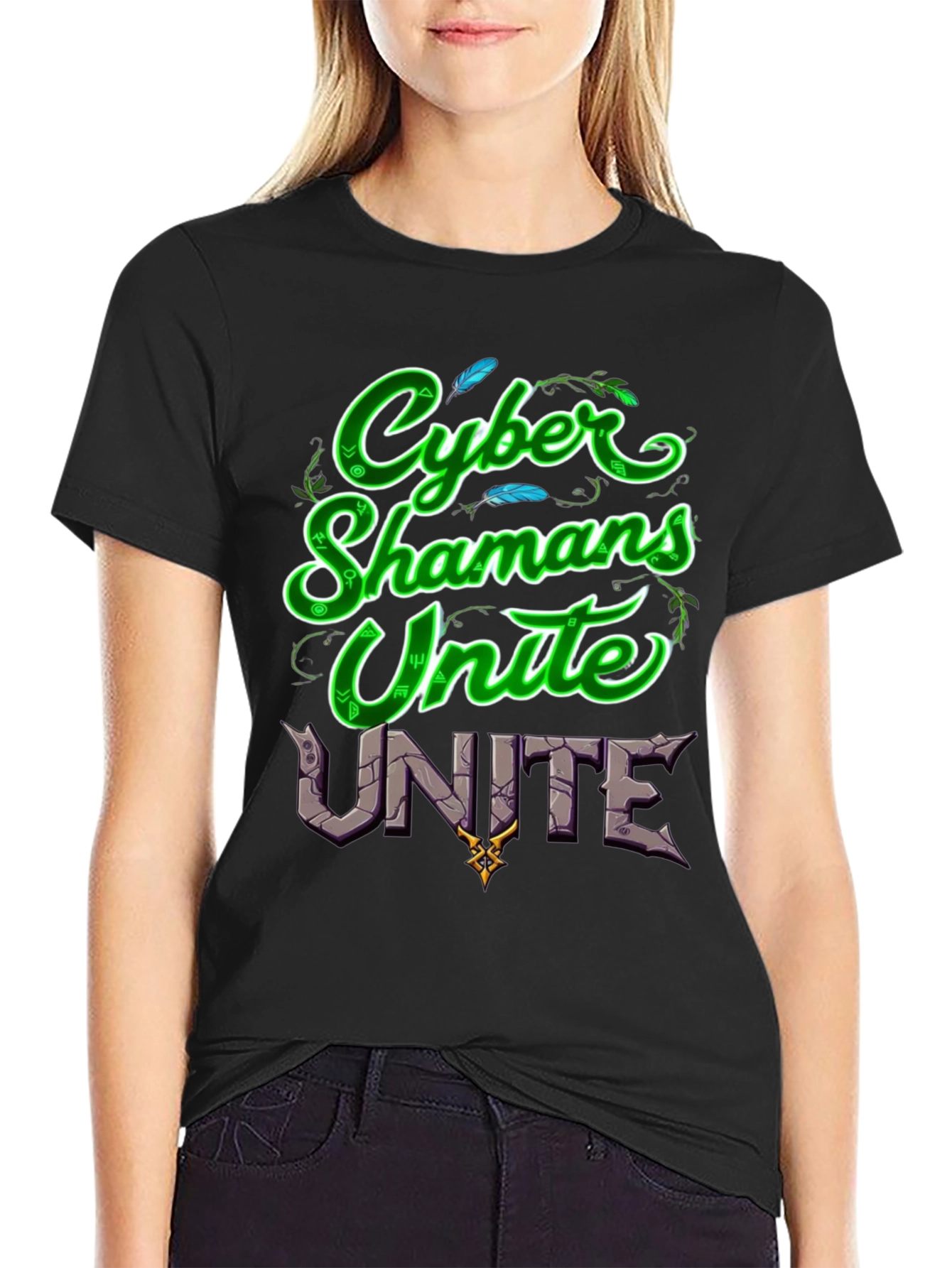 Cyber Shamans Unite Graphic T-Shirt