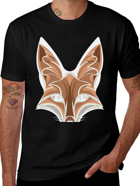 Fox Graphic Tee - Black Cotton Blend T-Shirt