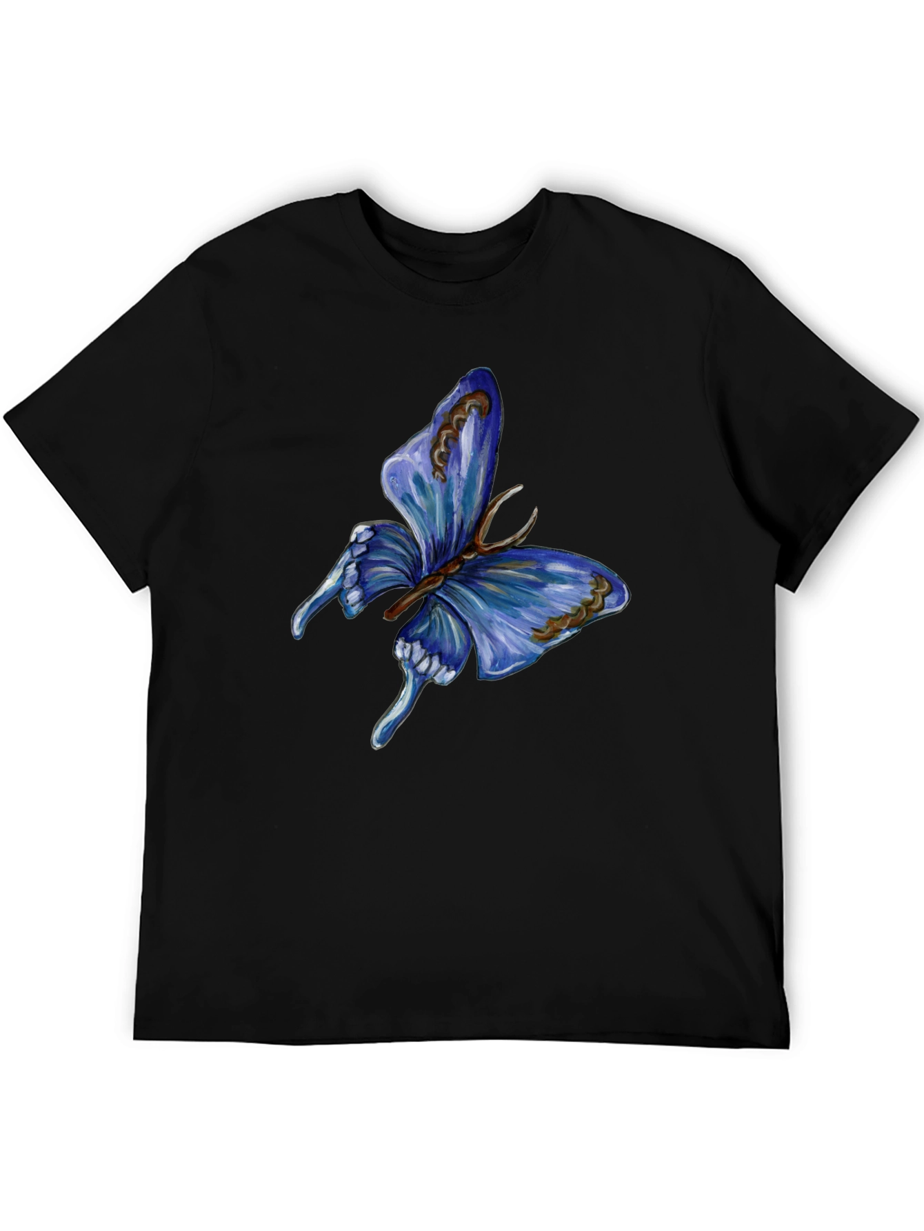 Butterfly Graphic Print Black T-Shirt for Men