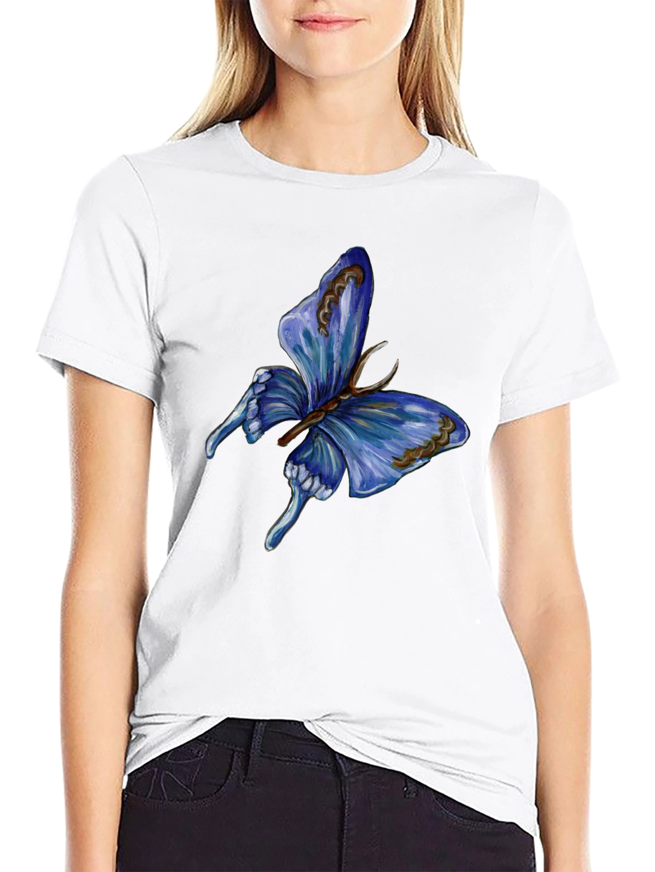 Butterfly Graphic Print Black T-Shirt for Men
