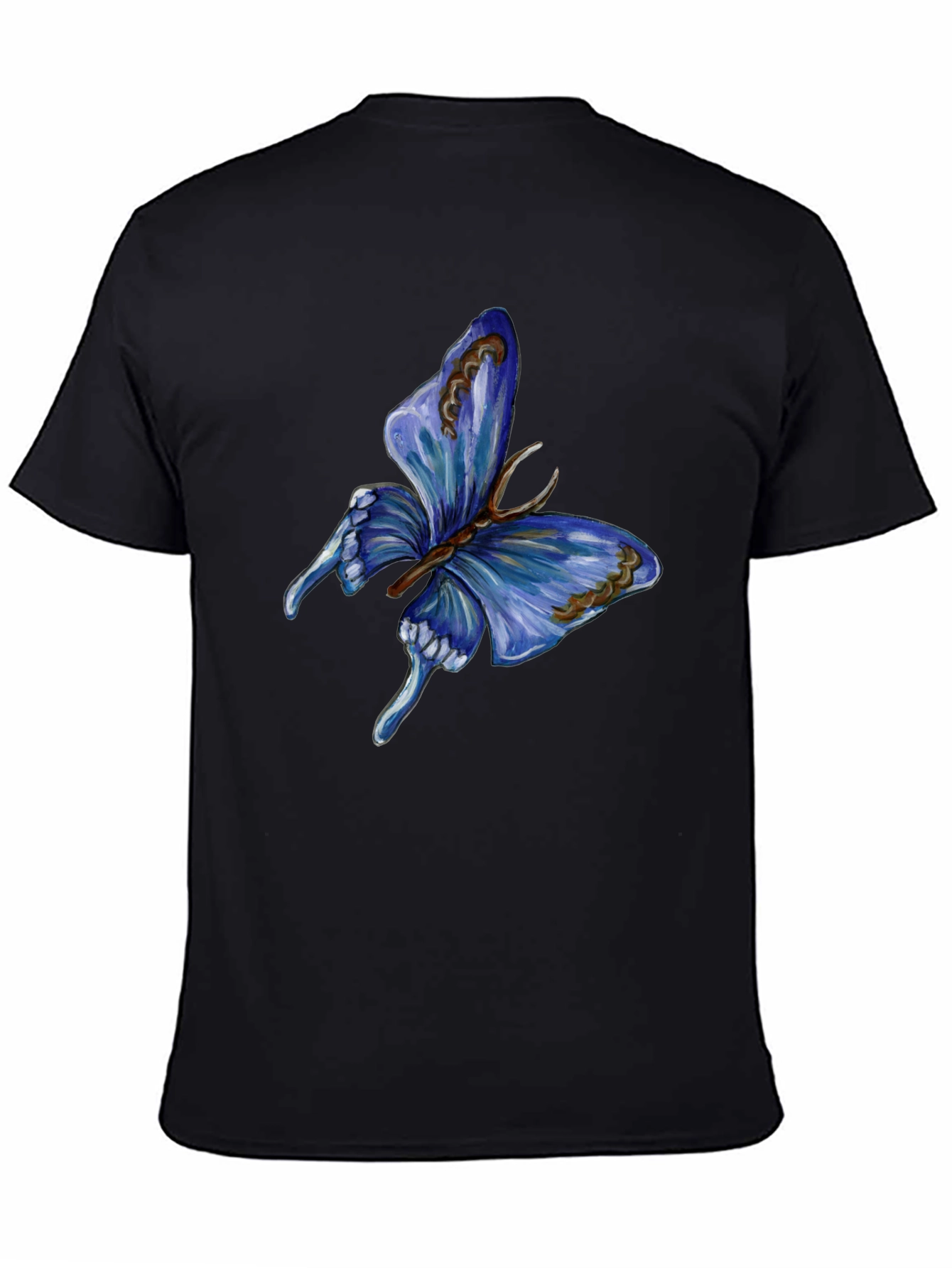 Butterfly Graphic Print Black T-Shirt for Men
