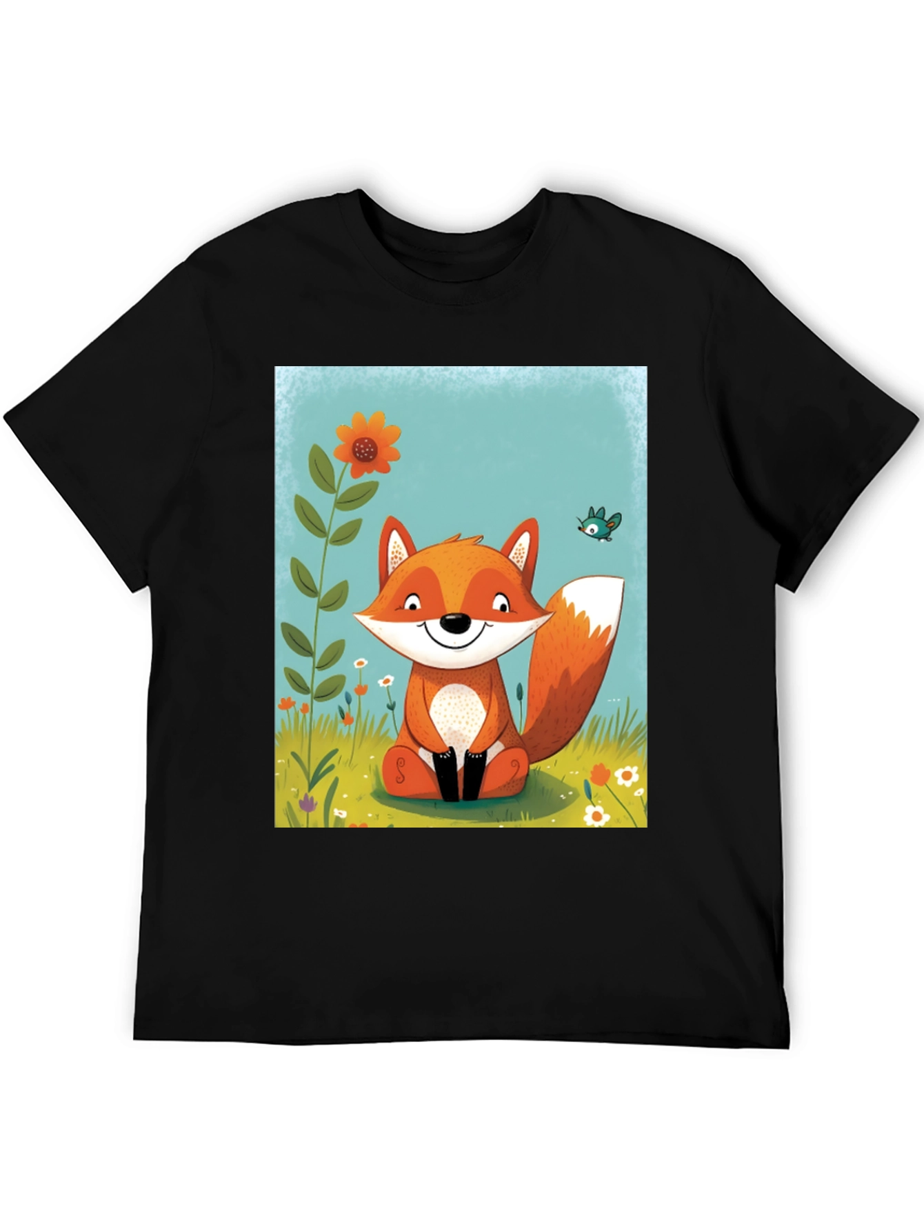 Fox Graphic Tee - Whimsical Cartoon Style