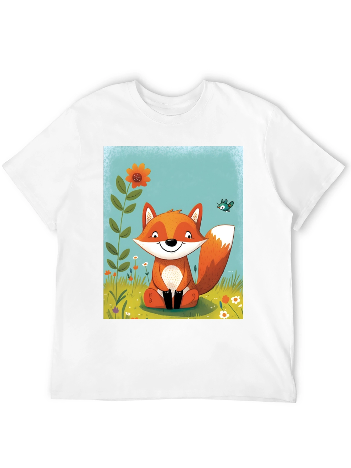 Fox Graphic Tee - Whimsical Cartoon Style