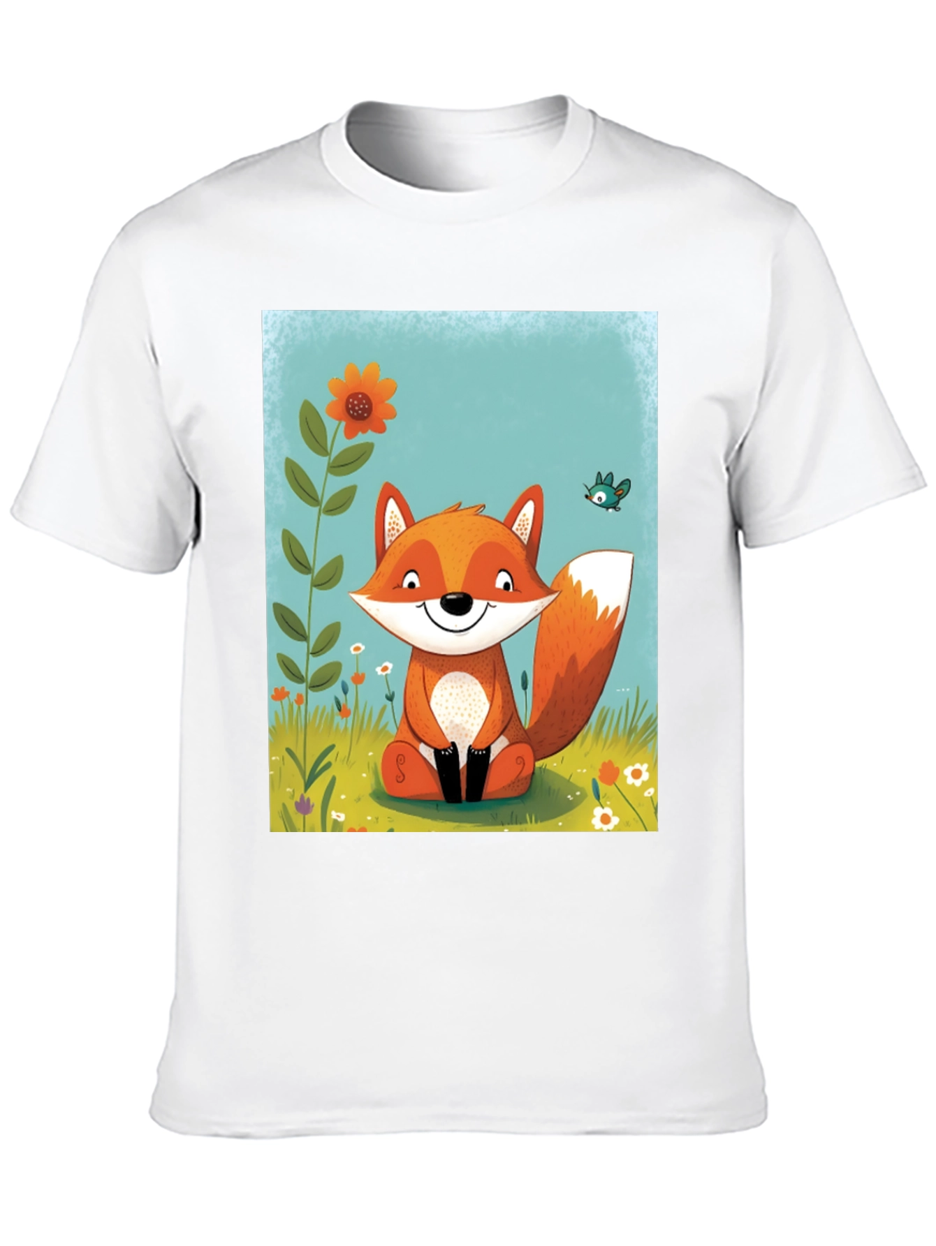 Fox Graphic Tee - Whimsical Cartoon Style
