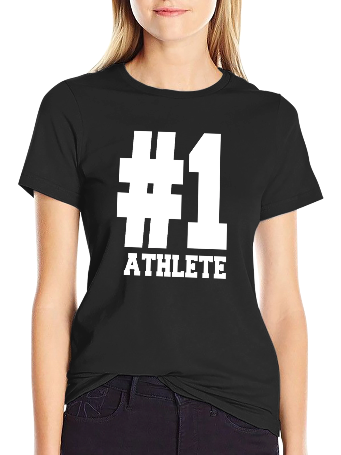 Number One Athlete Graphic Tee - Black