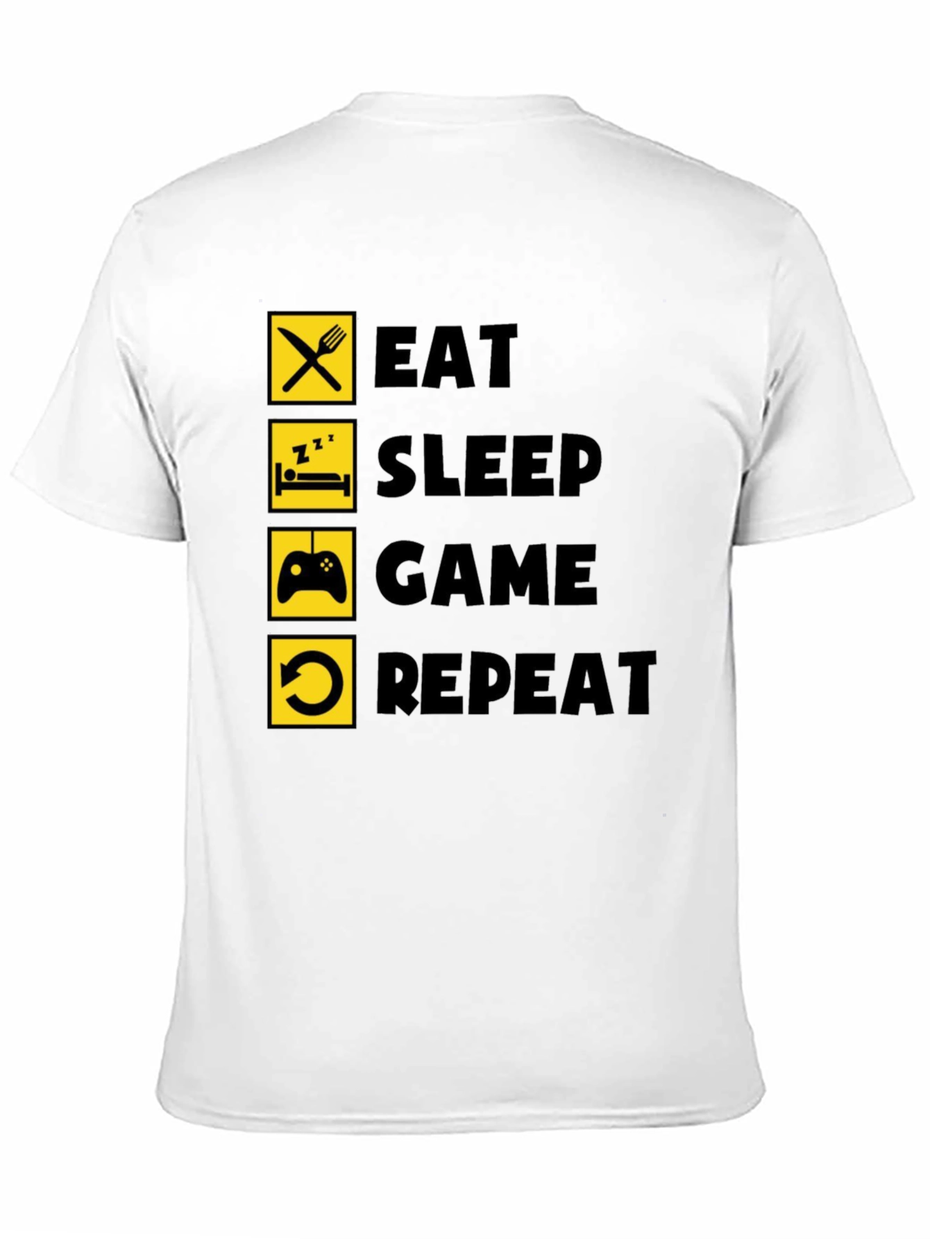 Eat Sleep Game Repeat Black Graphic Tee