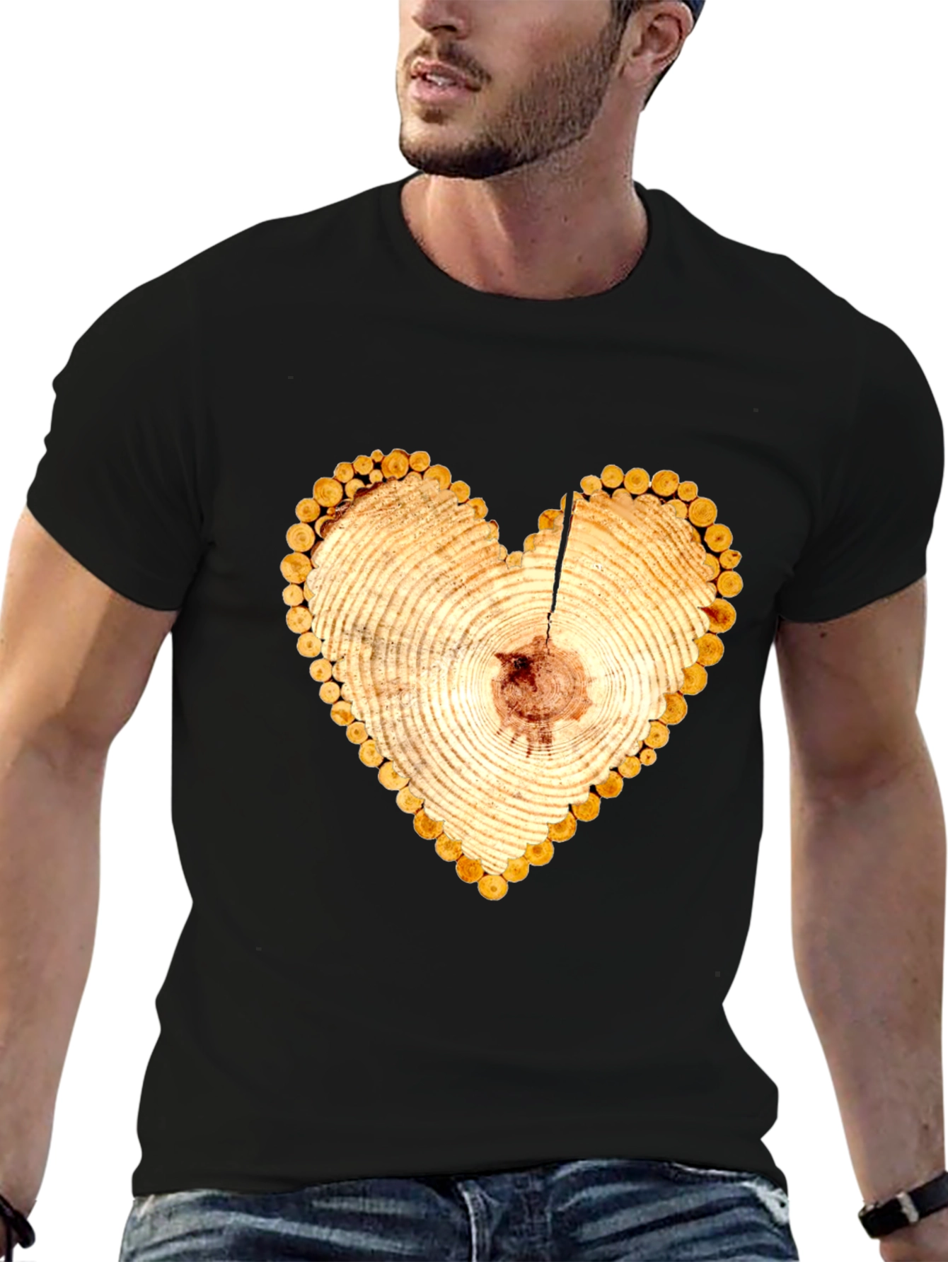 Heart Wood Slice Graphic Tee