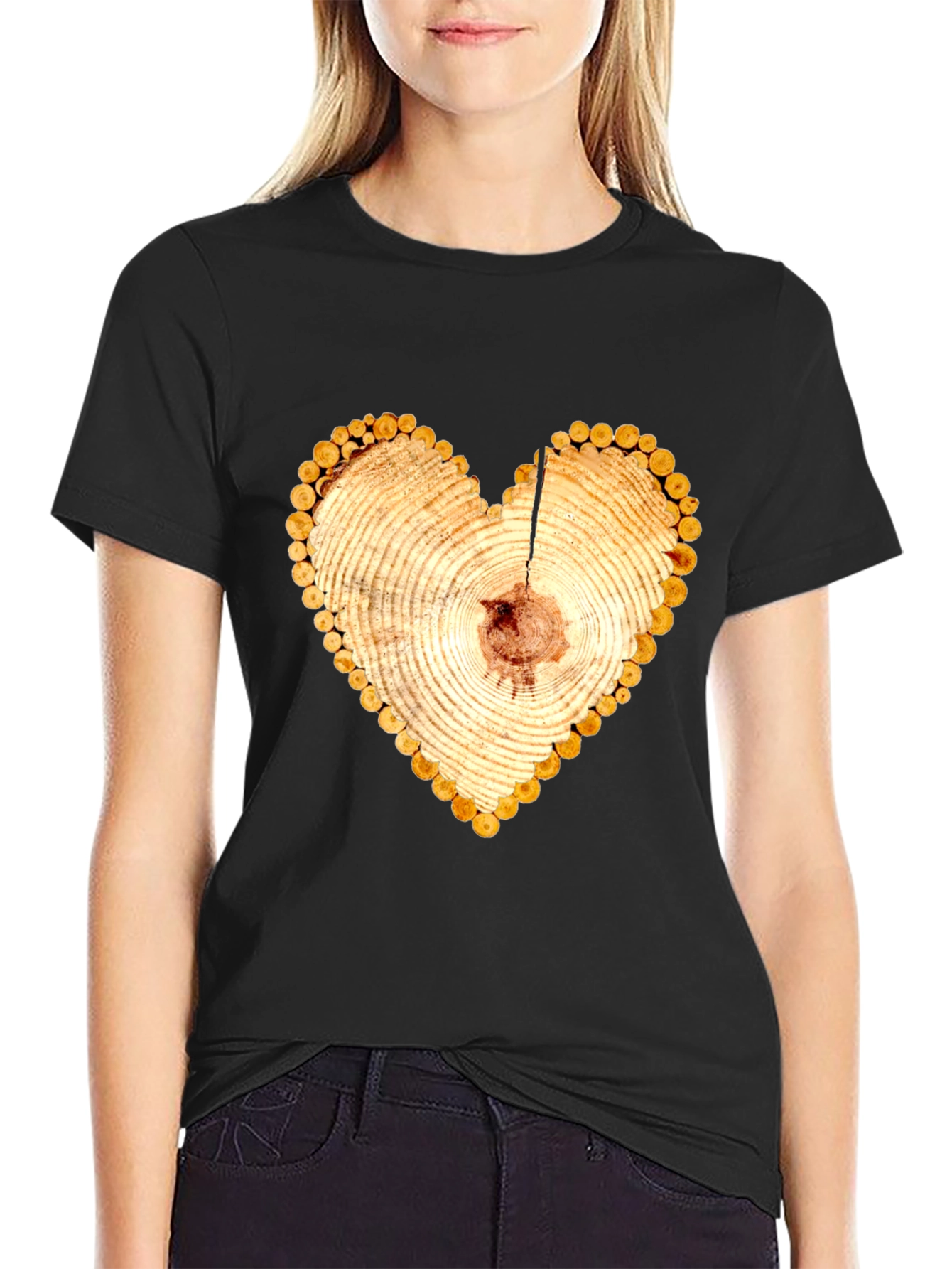 Heart Wood Slice Graphic Tee