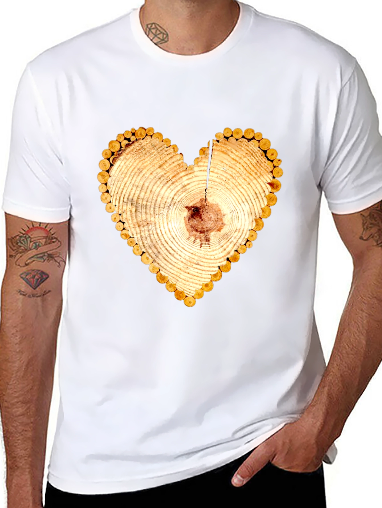 Heart Wood Slice Graphic Tee