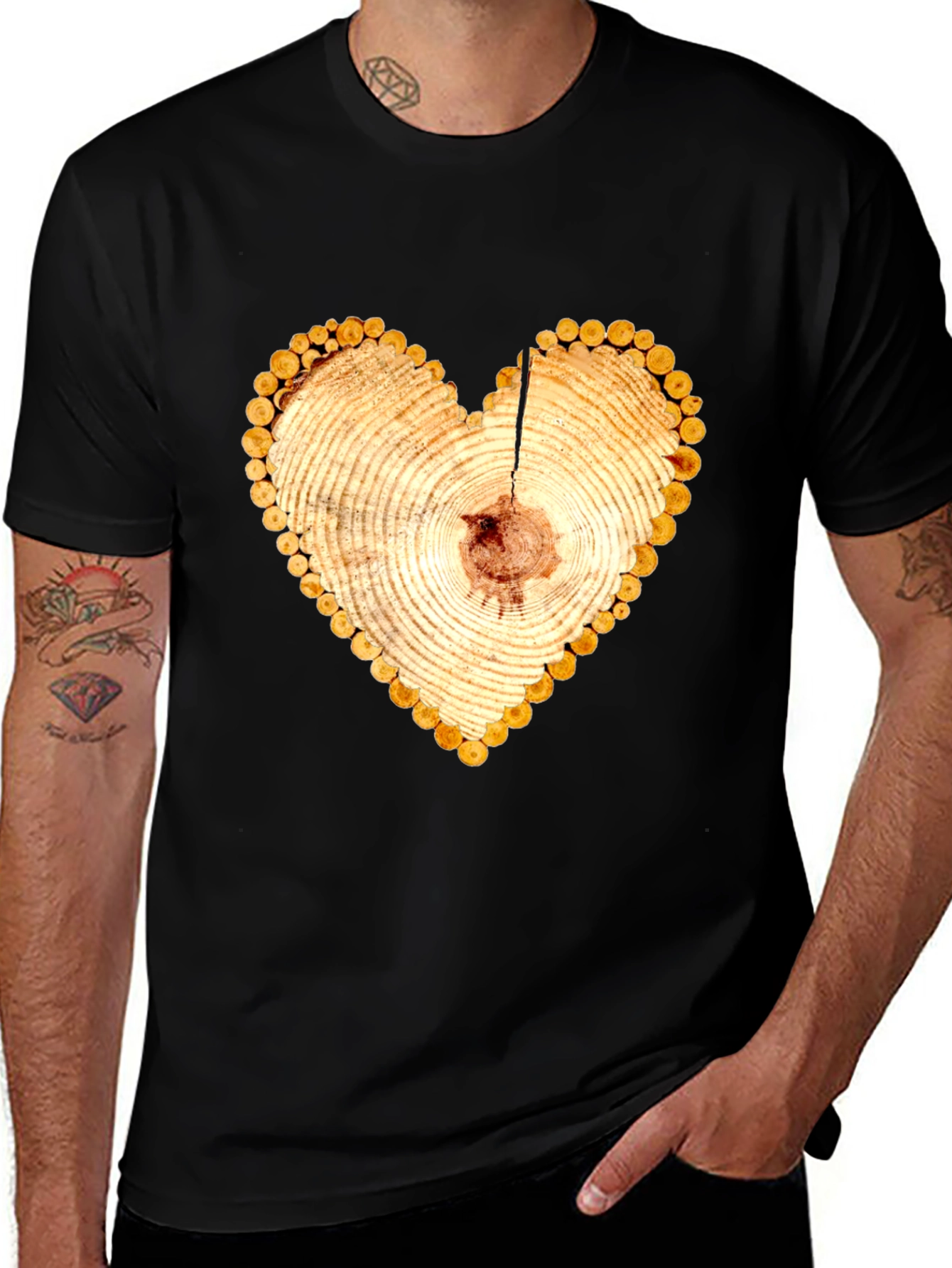Heart Wood Slice Graphic Tee