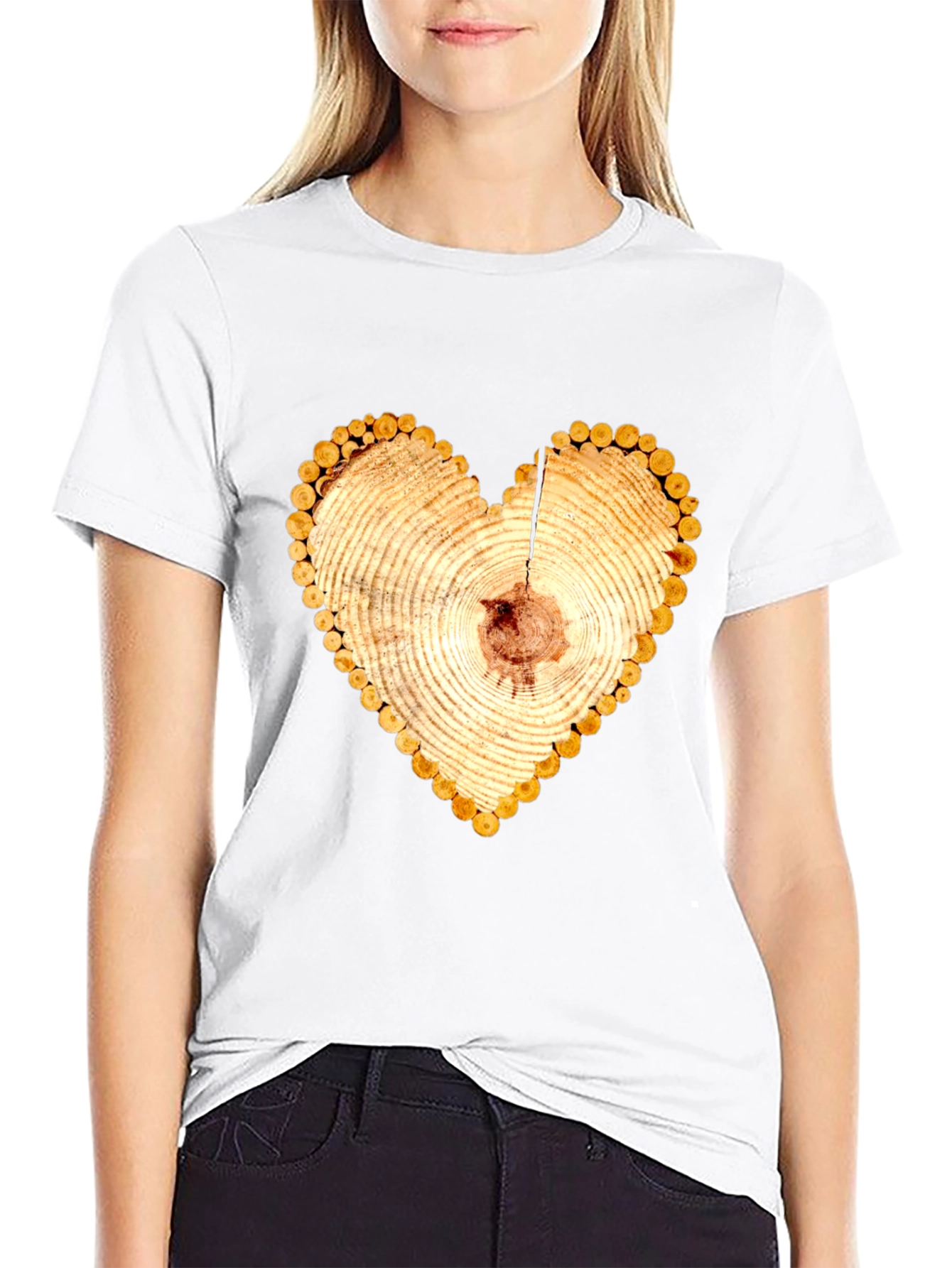 Heart Wood Slice Graphic Tee