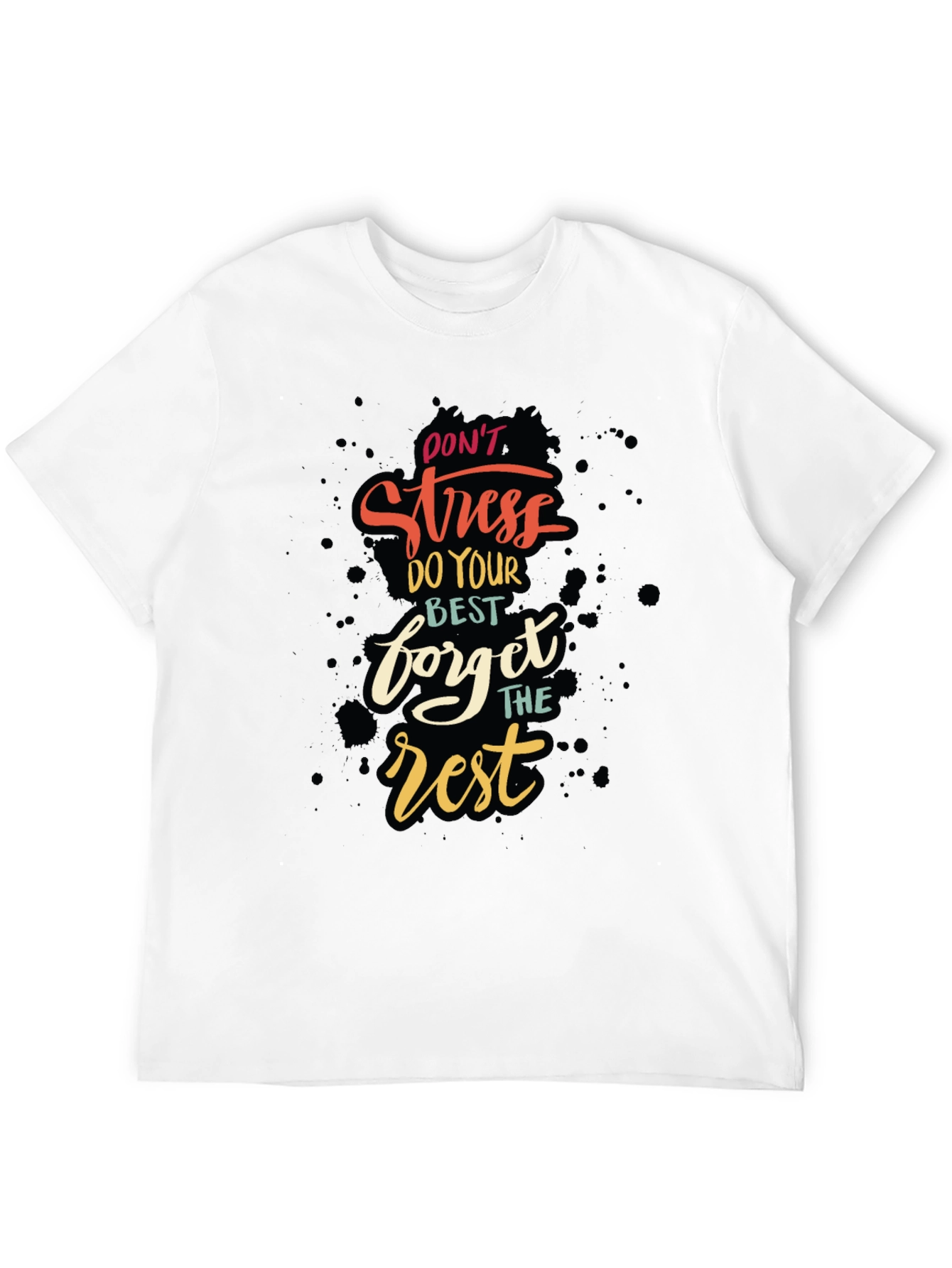 Dont Stress Graphic Tee - Black Cotton Comfort