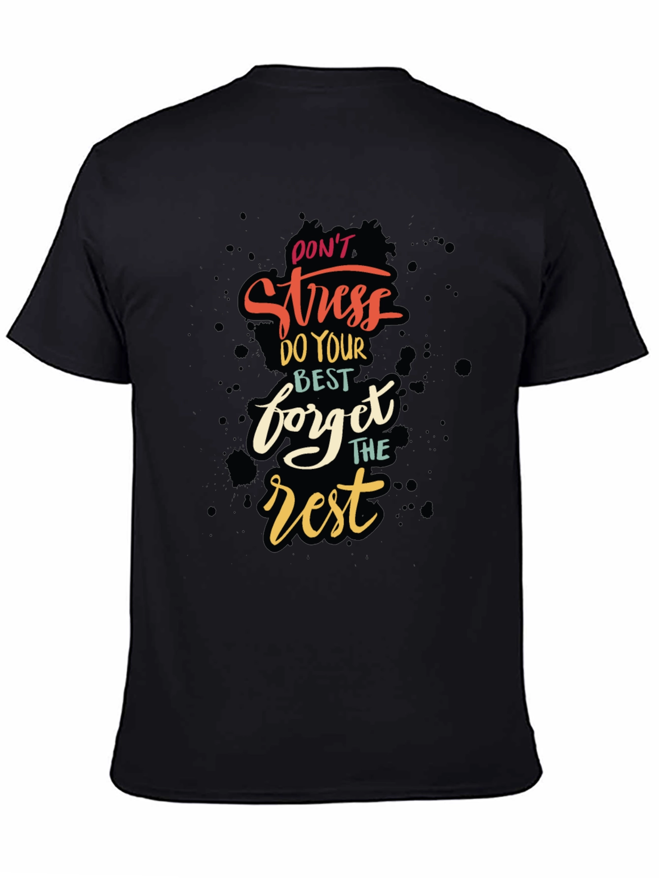 Dont Stress Graphic Tee - Black Cotton Comfort