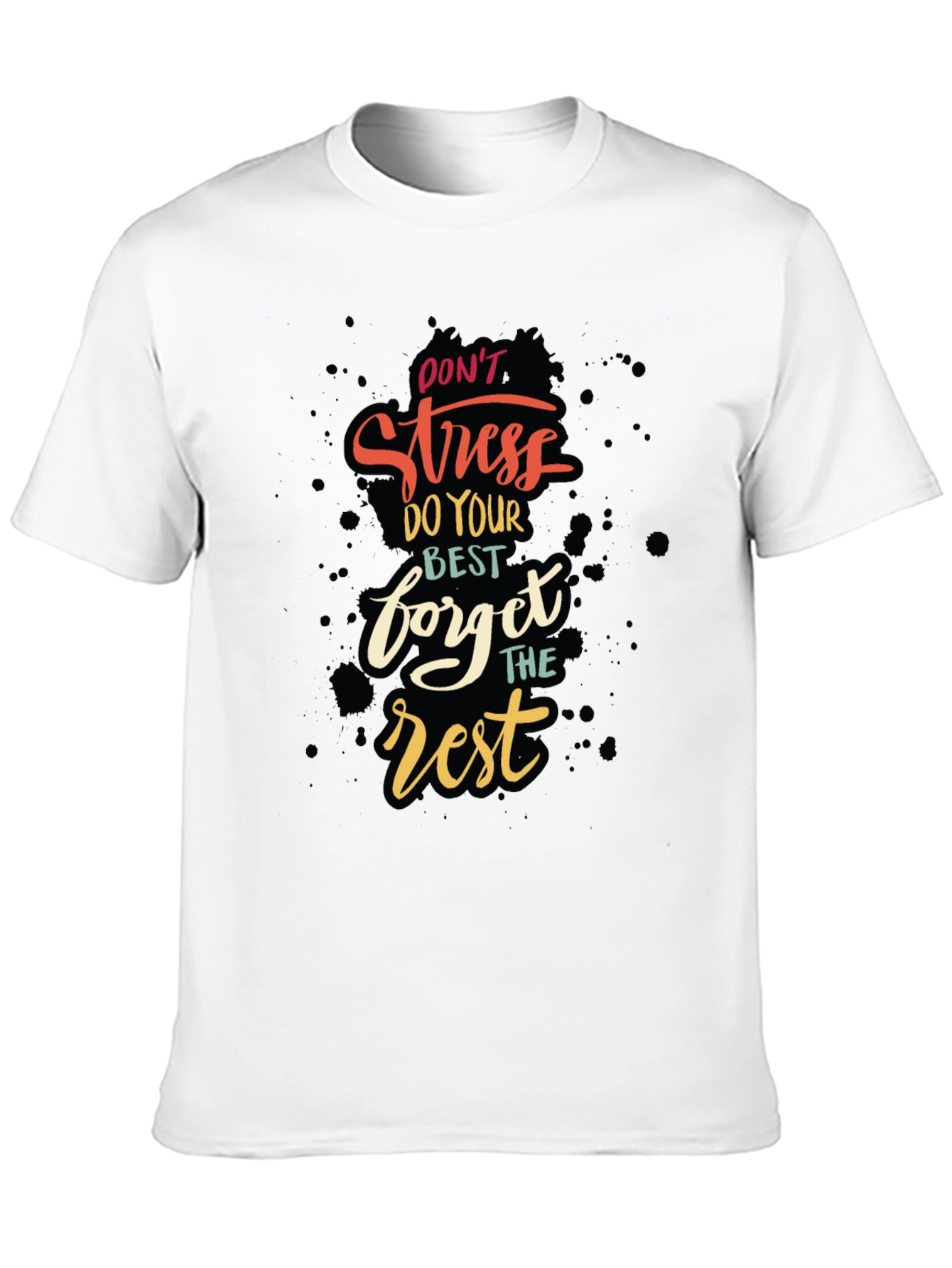 Dont Stress Graphic Tee - Black Cotton Comfort