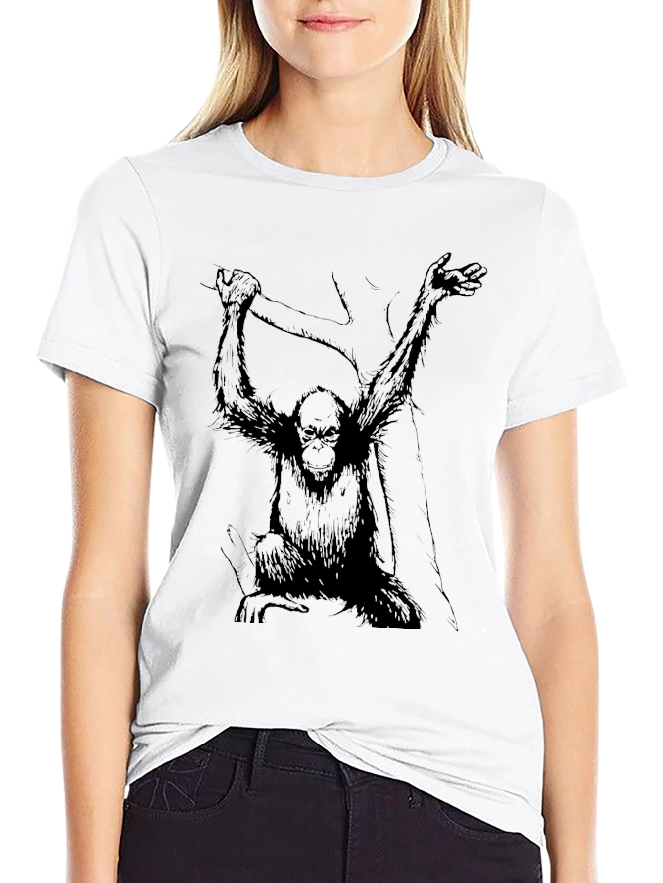 Monkey Graphic Black Tee - Urban Style
