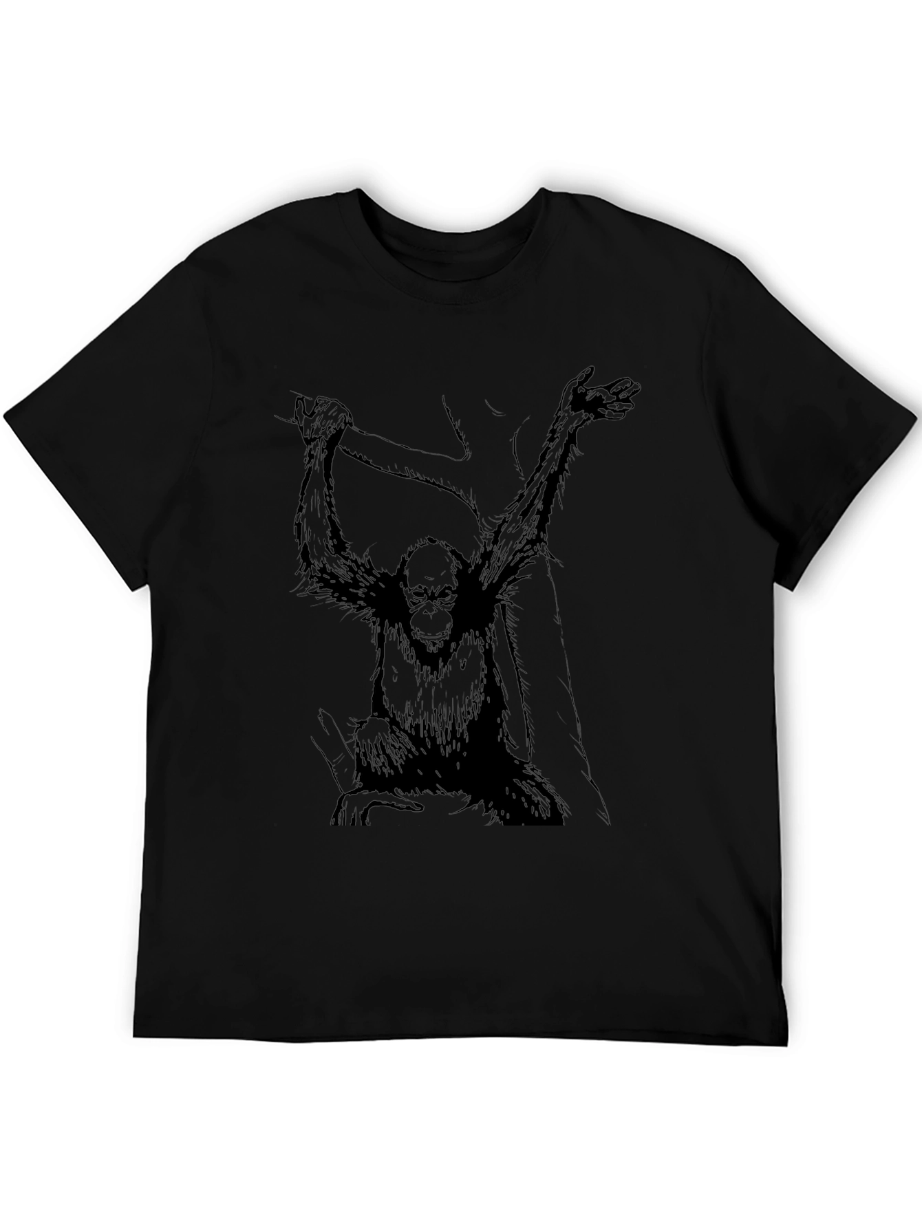 Monkey Graphic Black Tee - Urban Style
