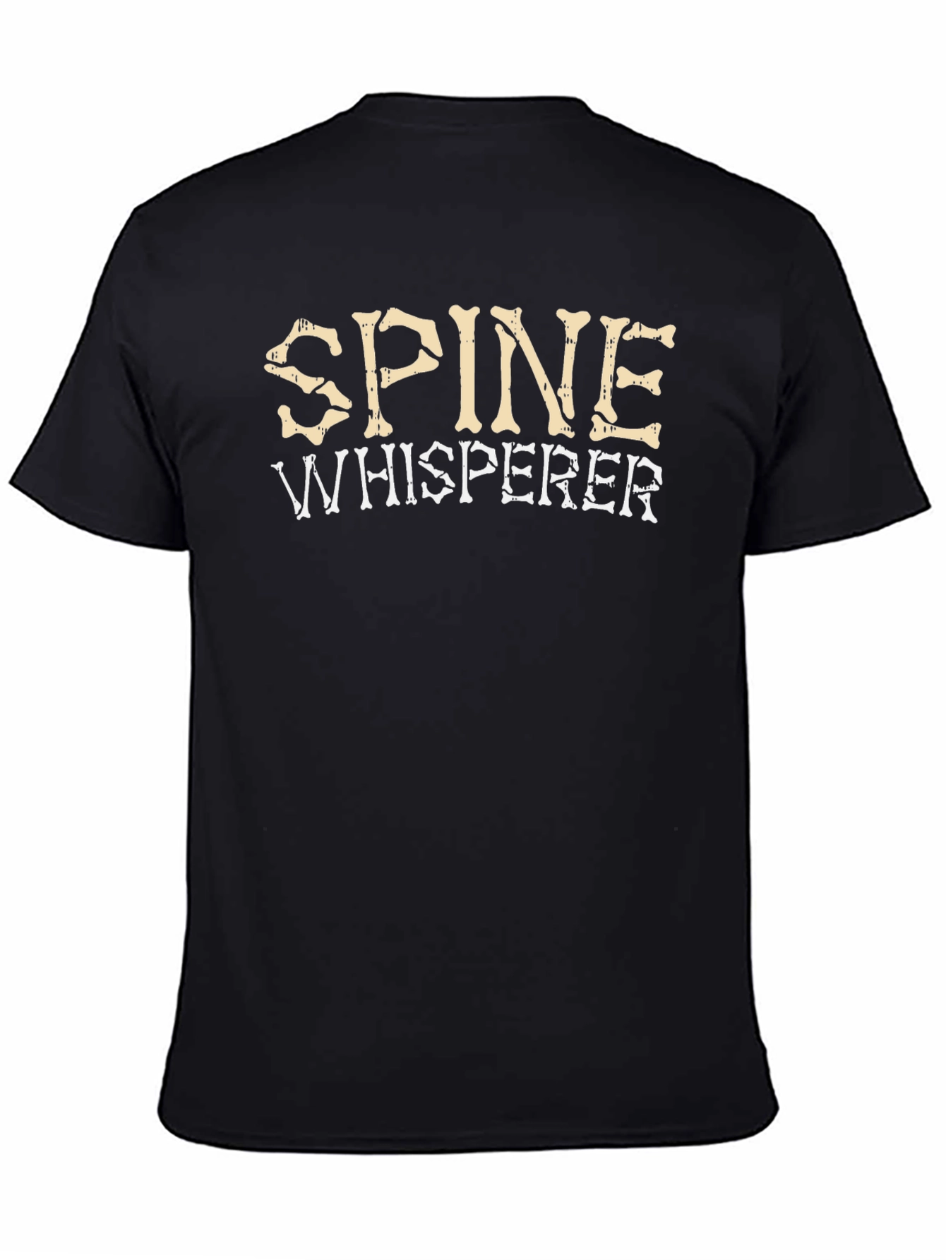 Spine Whisperer Graphic Tee - Black Cotton T-Shirt