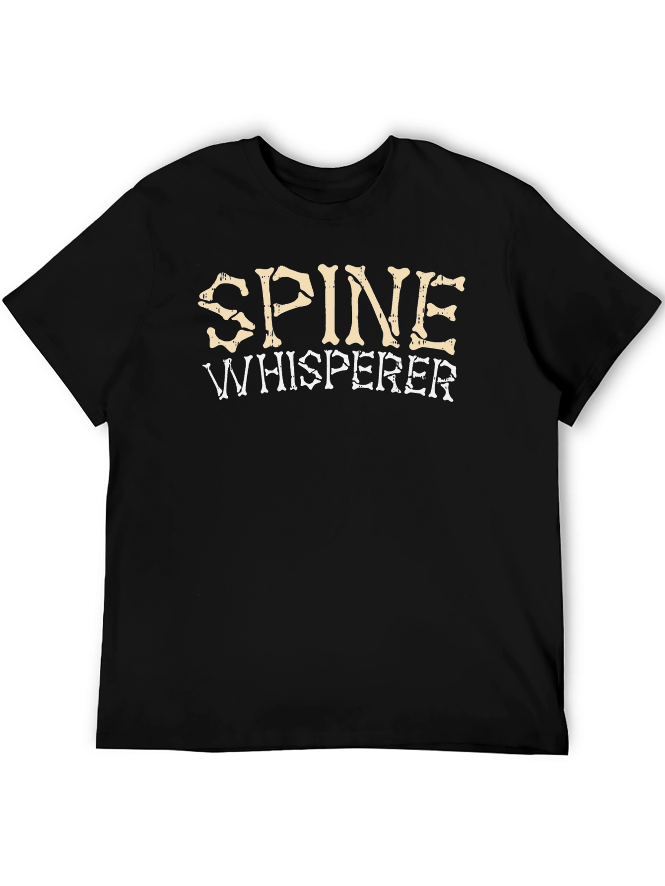 Spine Whisperer Graphic Tee - Black Cotton T-Shirt